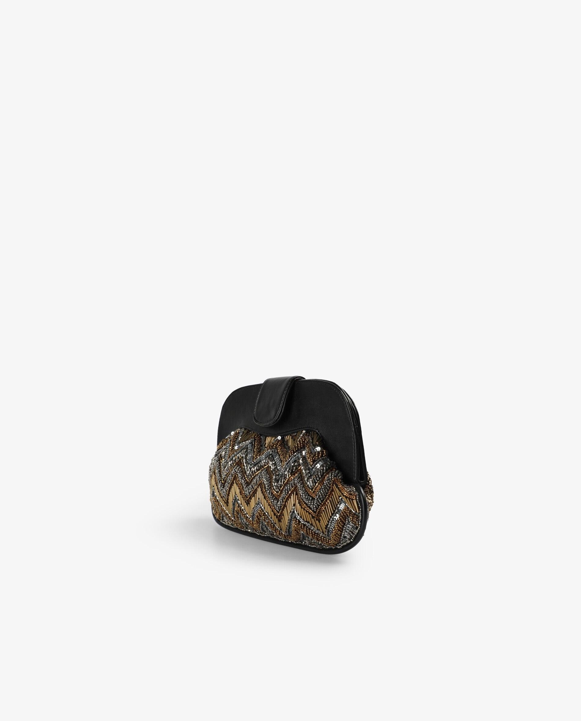 Bolso de mano de abalorios con cadena extraíble - Scalpers - Oro / Plata Oro / Plata-2