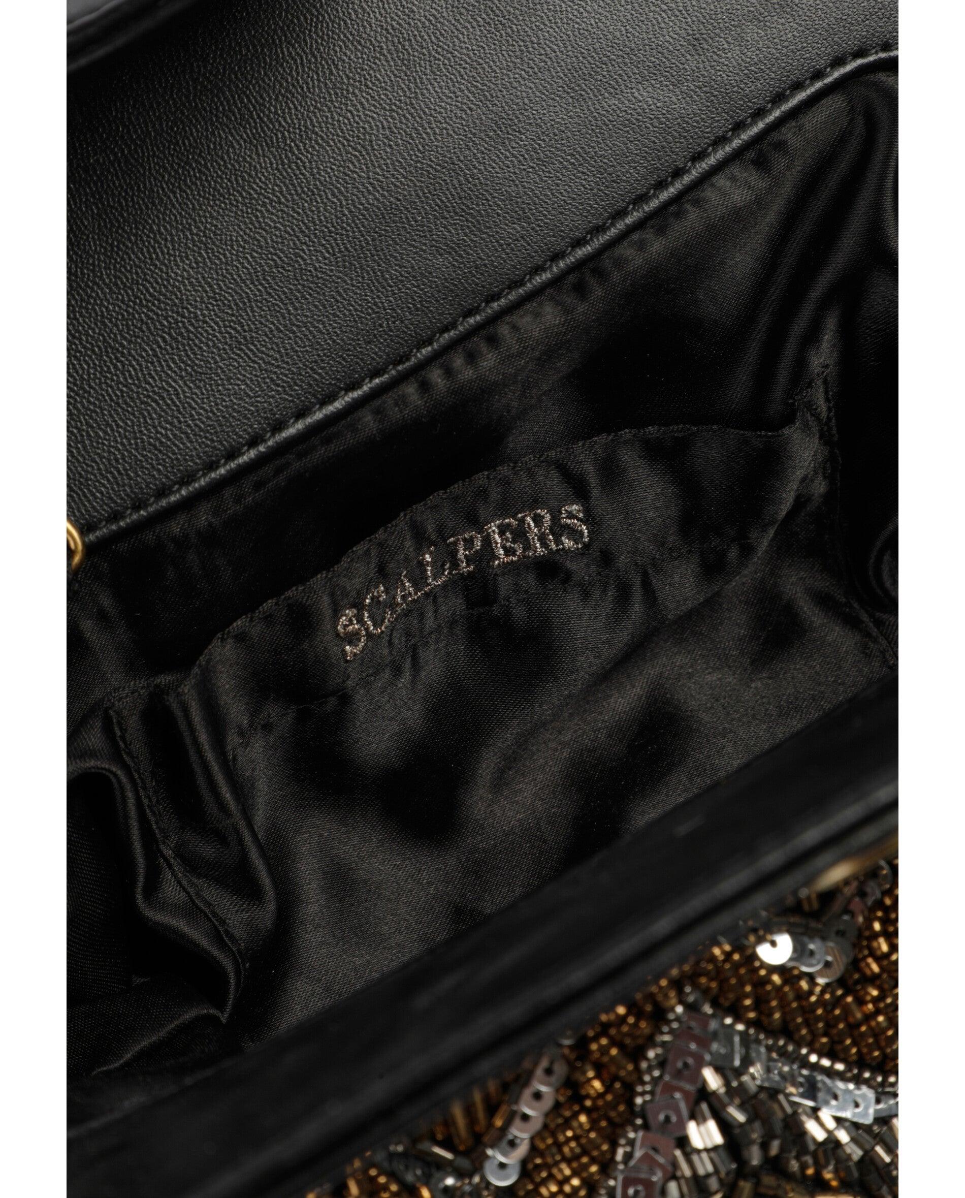 Bolso de mano de abalorios con cadena extraíble - Scalpers - Oro / Plata Oro / Plata-7