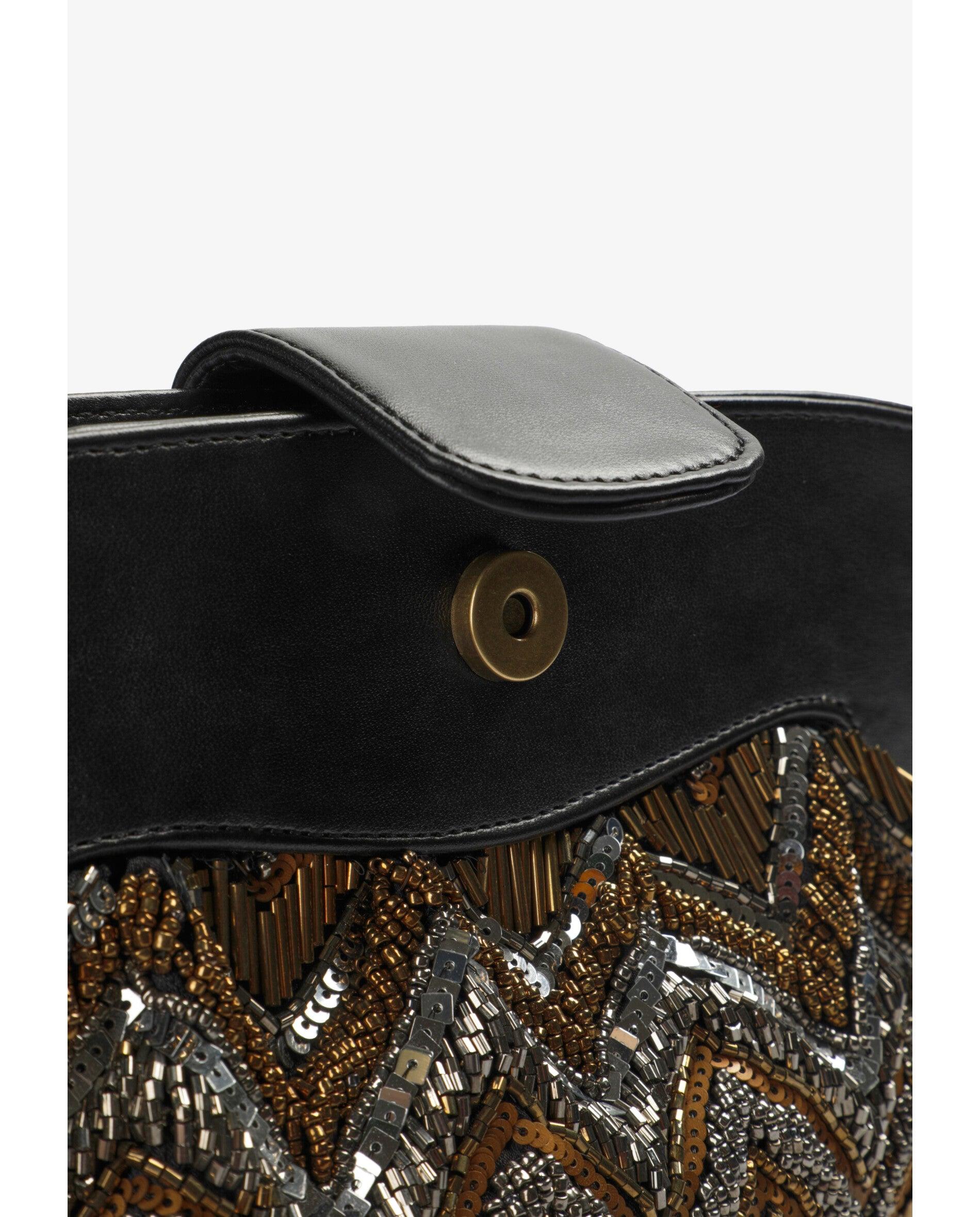 Bolso de mano de abalorios con cadena extraíble - Scalpers - Oro / Plata Oro / Plata-8