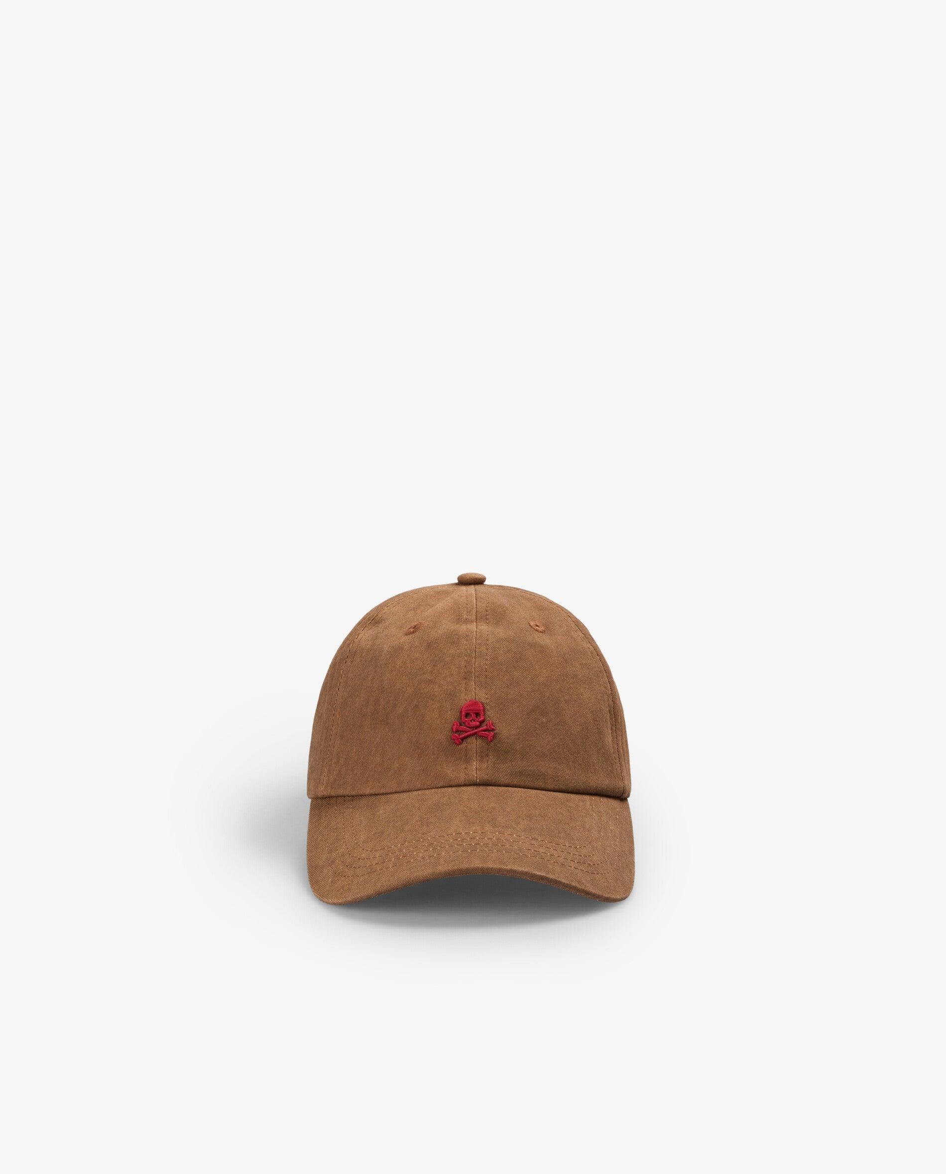 Gorra de mujer ajustable con calavera bordada - Scalpers - Marrón Marrón-3