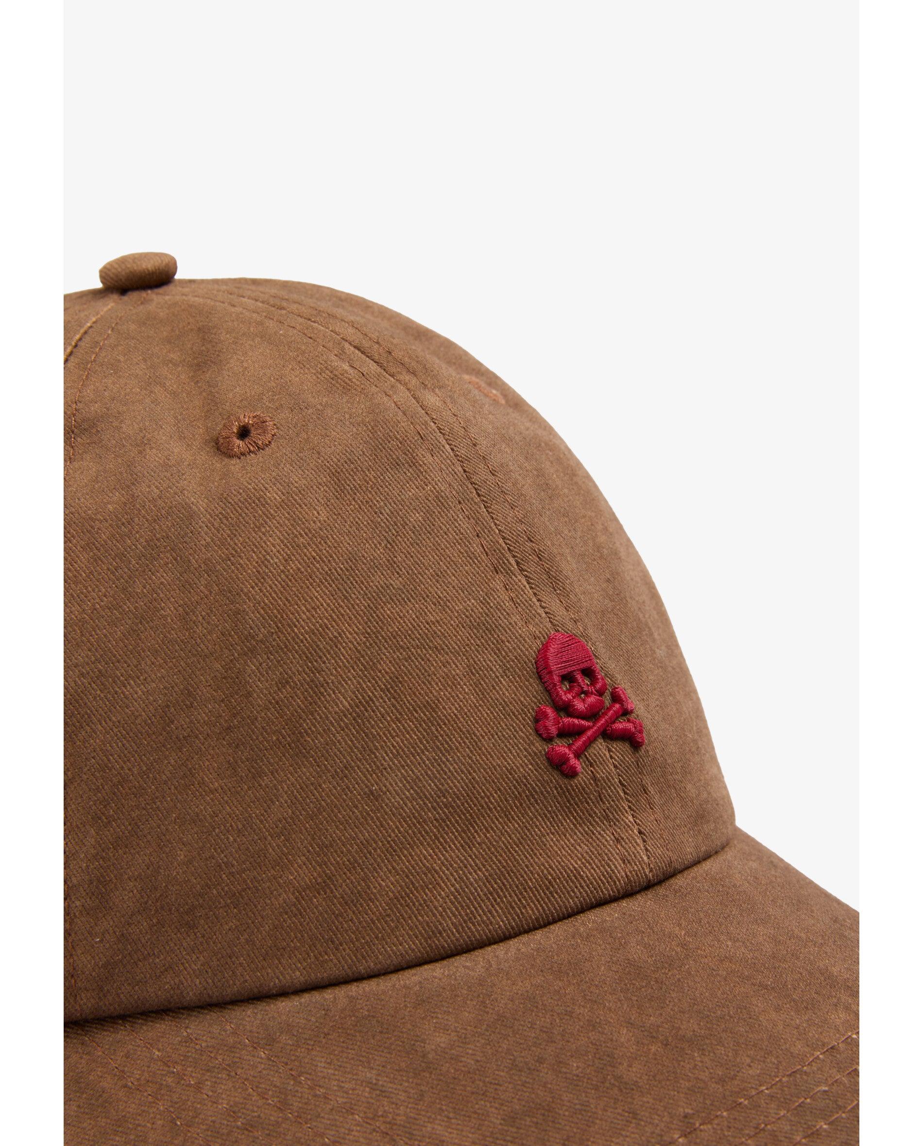 Gorra de mujer ajustable con calavera bordada - Scalpers - Marrón Marrón-2