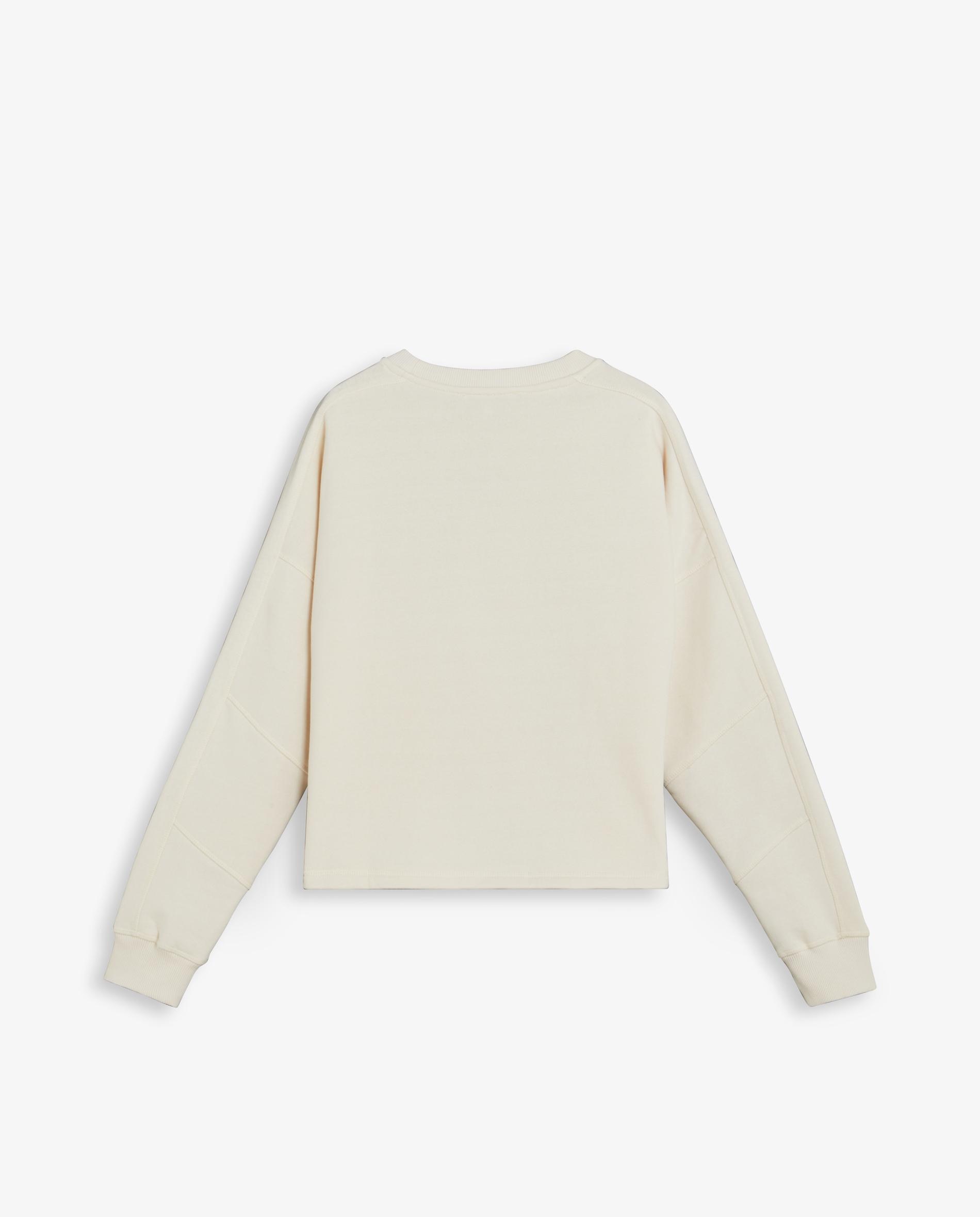 Sudadera de mujer con costura a tono y calavera con glitter y strass - Scalpers - Crudo Crudo-2