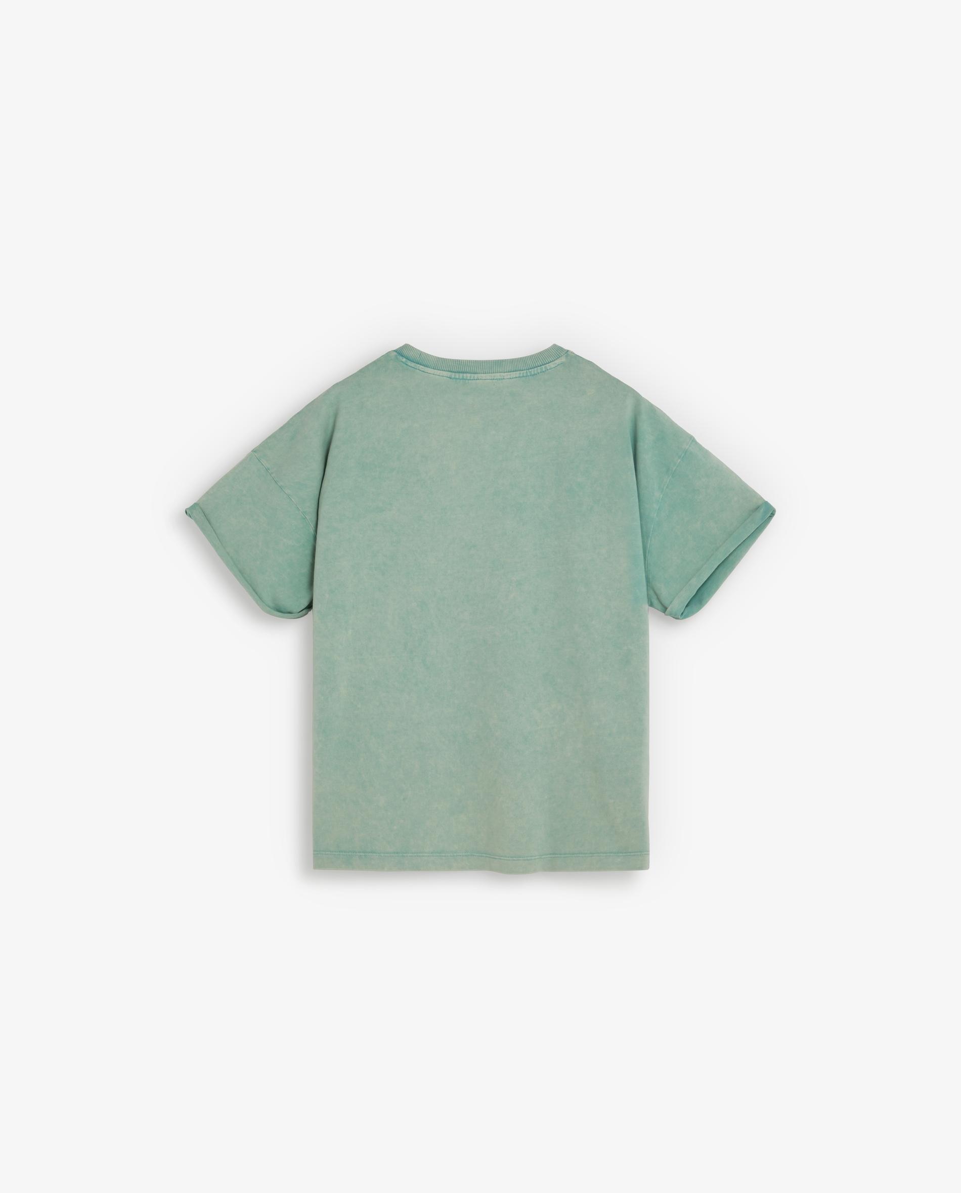 Camiseta de mujer relaxed fit efecto lavado - Scalpers - Aguamarina Aguamarina-2