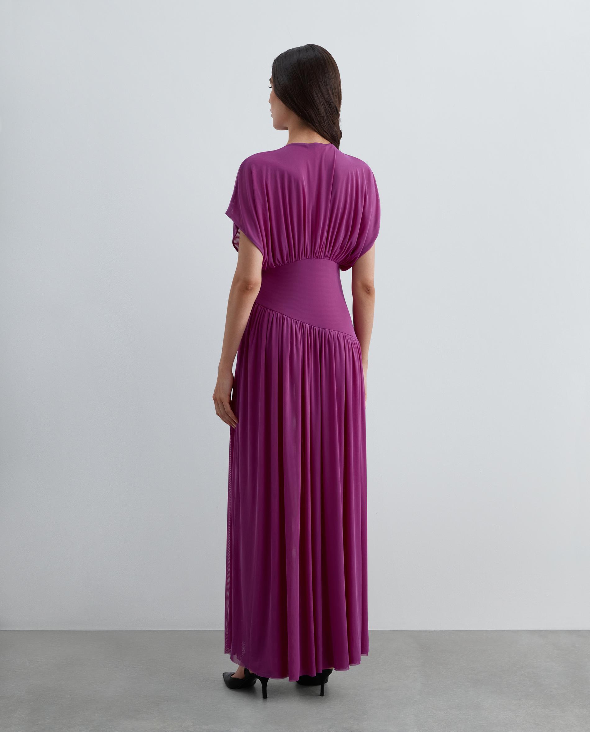 Vestido largo en gasa de punto - Scalpers - Fucsia Fucsia-3