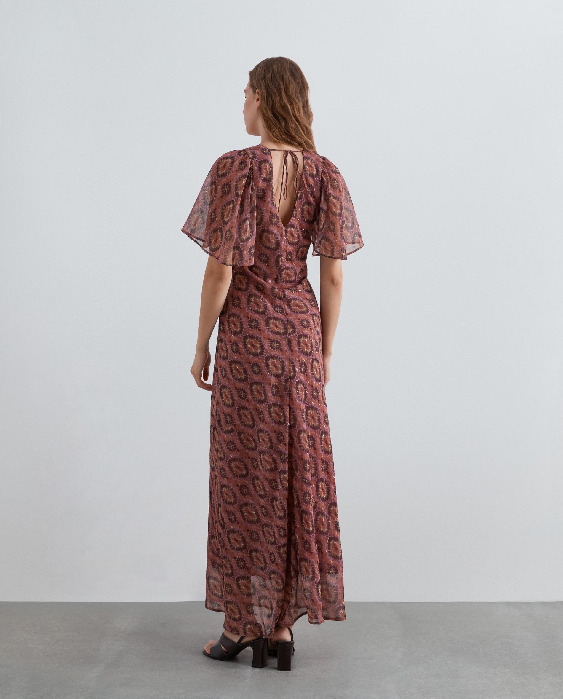 Vestido midi estampado con detalles en hilo metalizado - Scalpers - Maquillaje Maquillaje-3