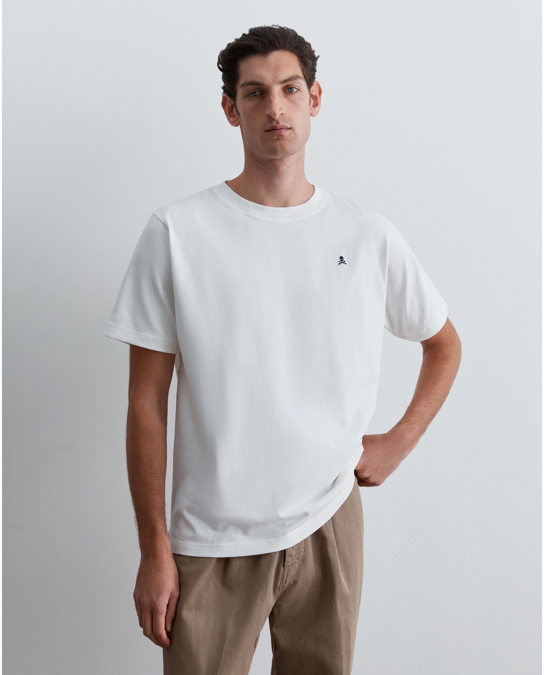 Imagen 0 de Camiseta de manga corta de hombre relaxed fit con estampado trasero Blanco