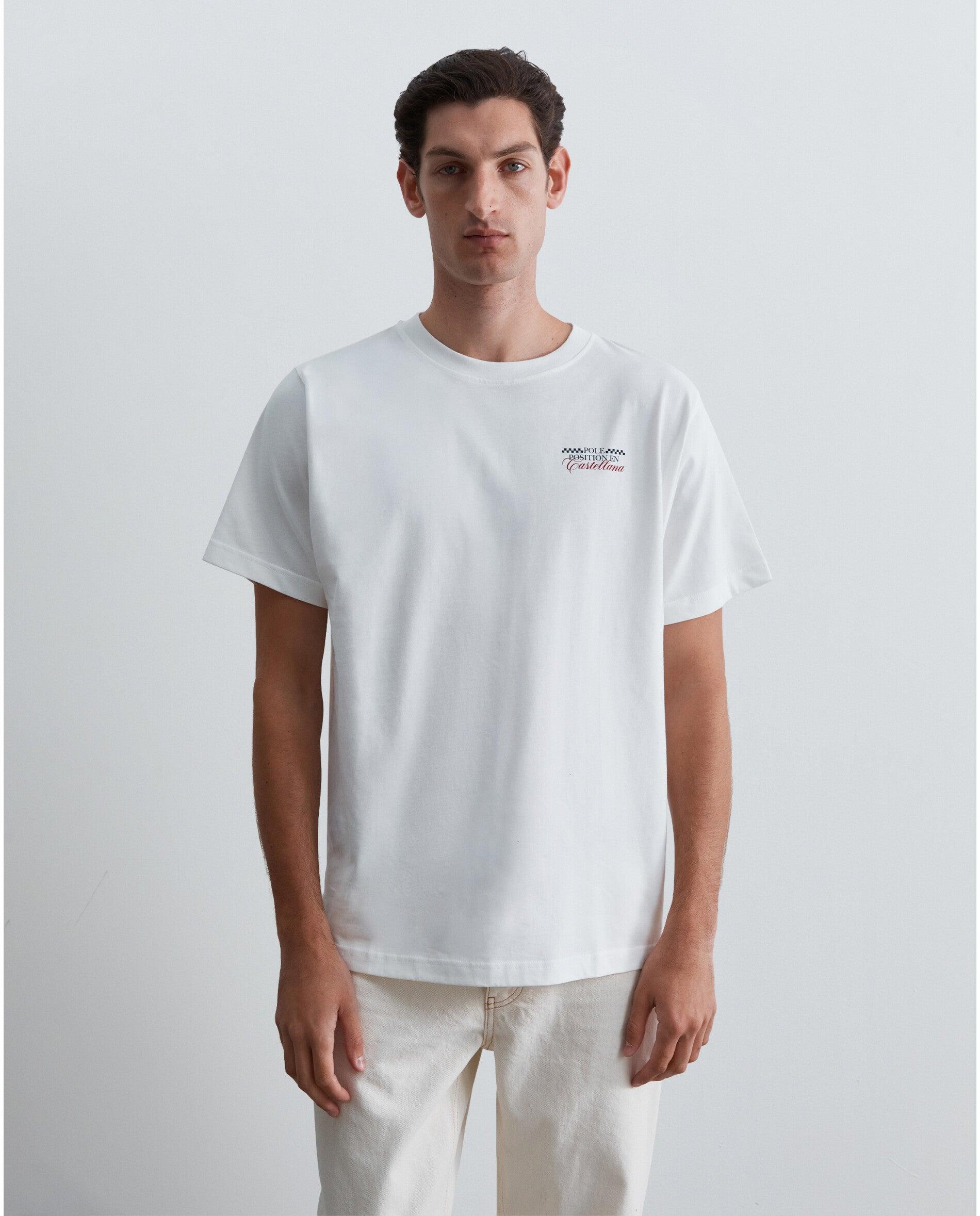 Imagen 0 de Camiseta de manga corta de hombre relaxed fit con print trasero Blanco