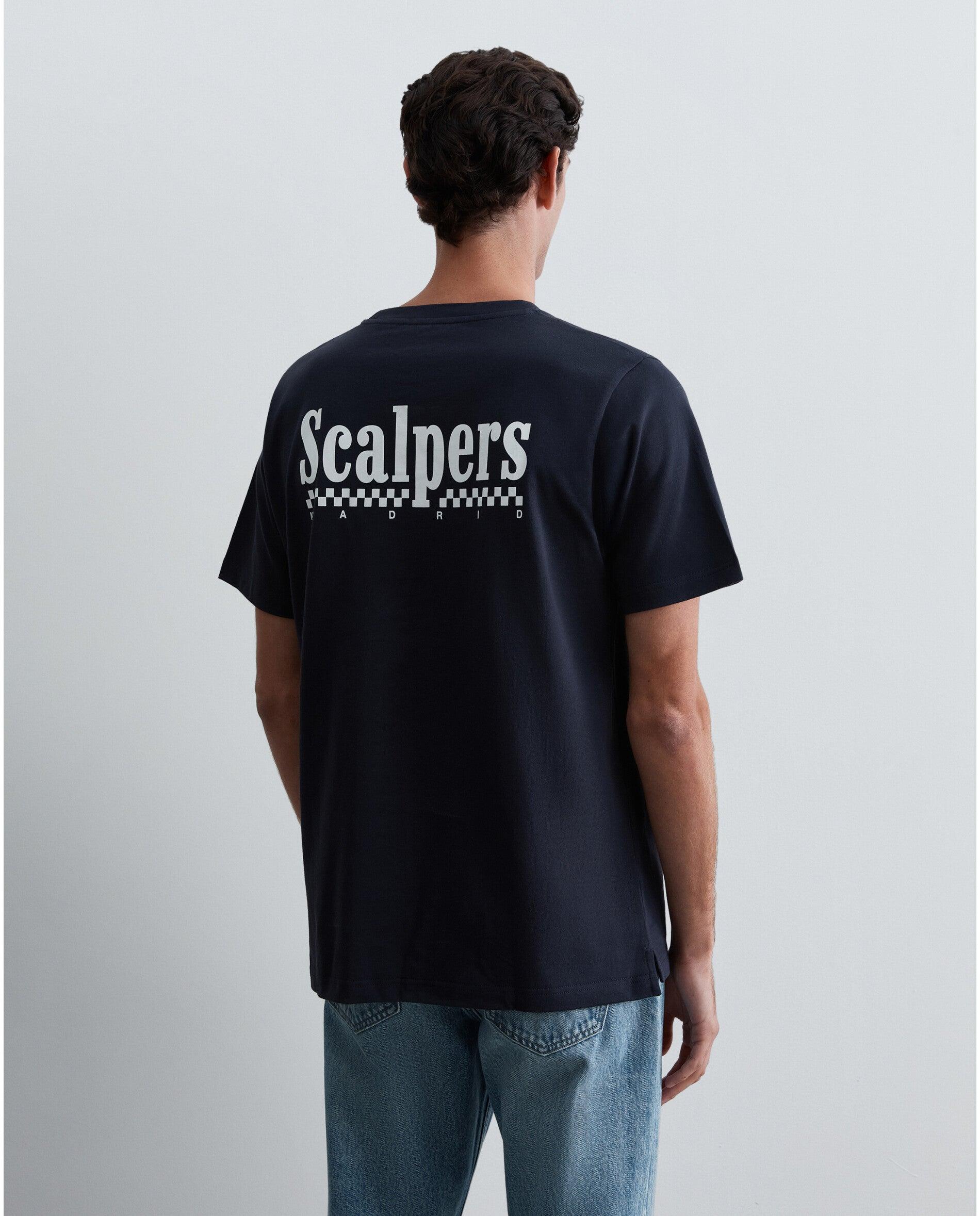 Camiseta de manga corta de hombre relaxed fit con estampado trasero - Scalpers - Navy Navy-2
