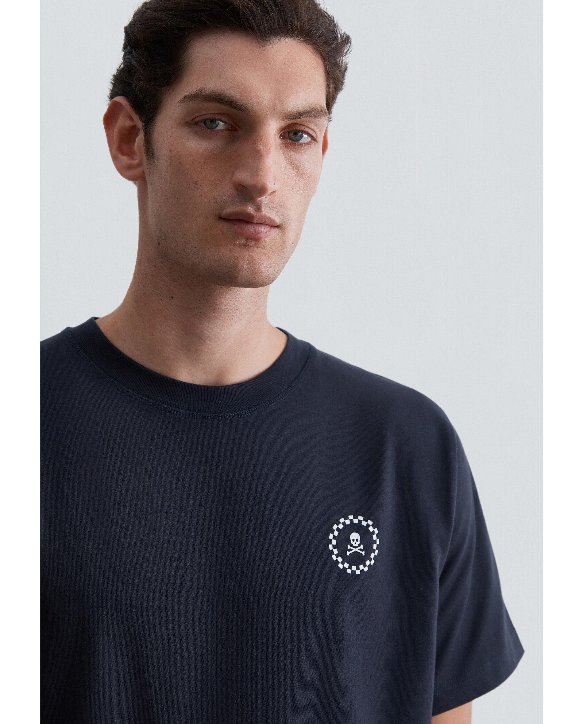 Camiseta de manga corta de hombre relaxed fit con estampado trasero - Scalpers - Navy Navy-5