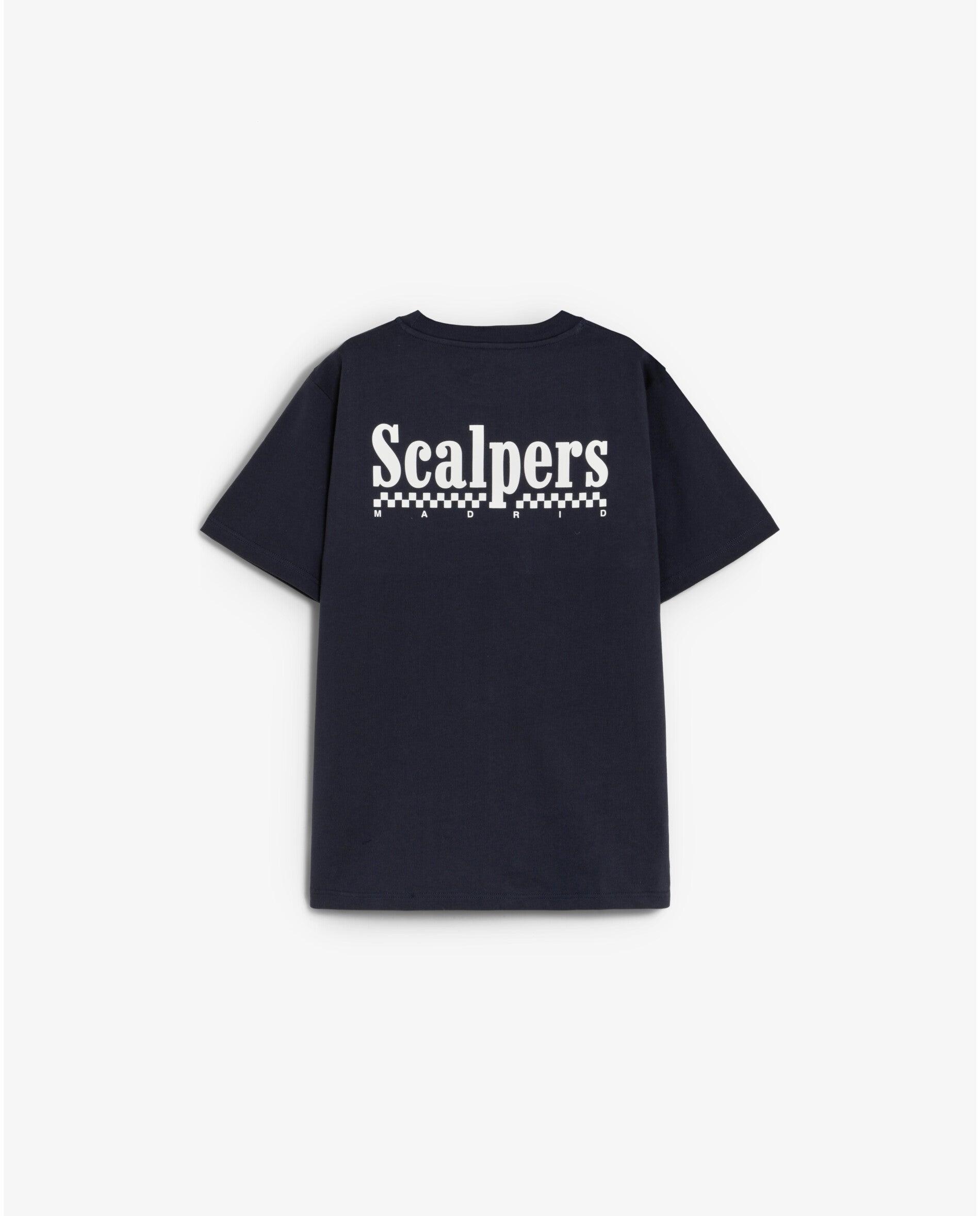 Camiseta de manga corta de hombre relaxed fit con estampado trasero - Scalpers - Navy Navy-6
