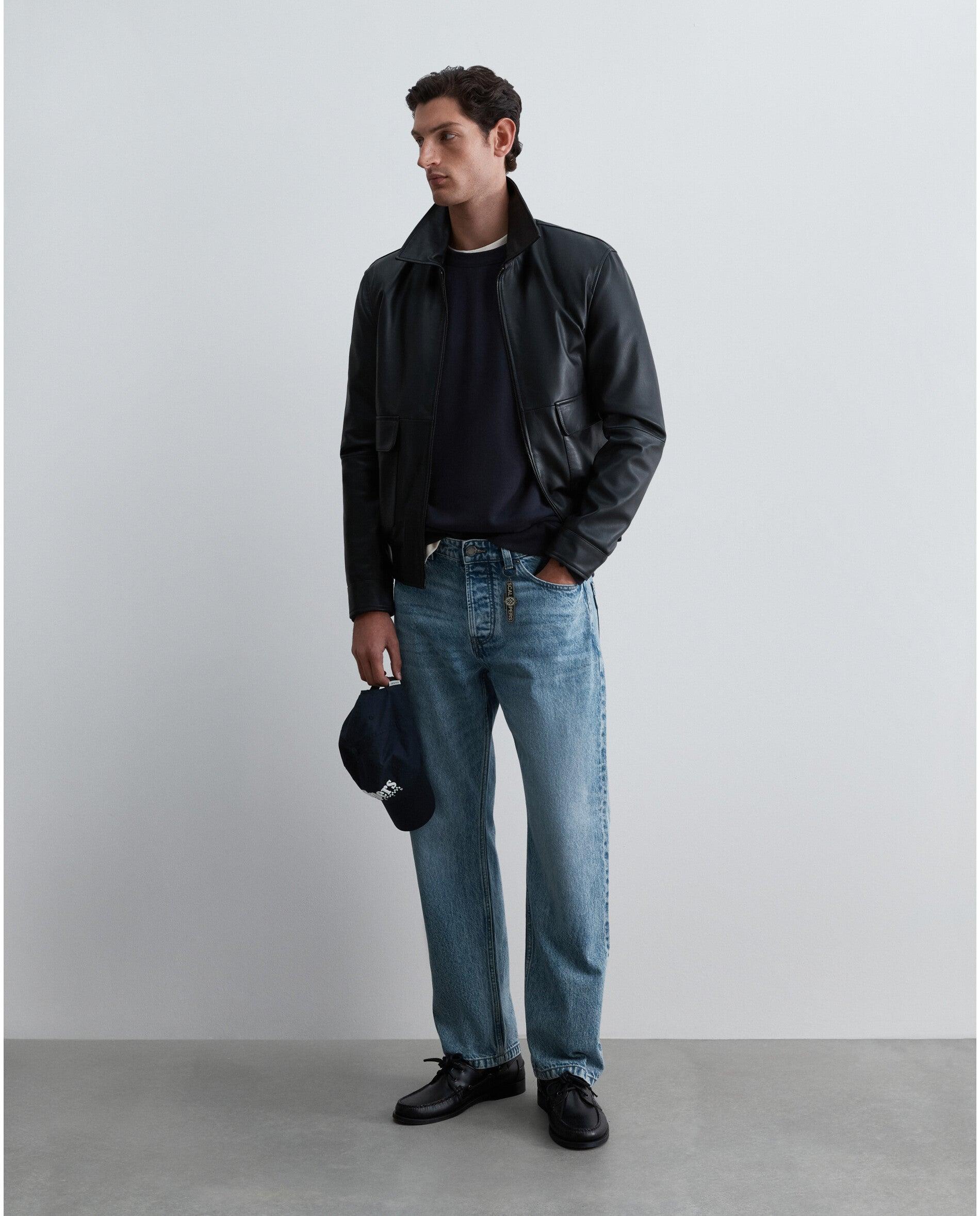 Sudadera de hombre con cuello redondo y logo trasero bordado - Scalpers - Navy Navy-3