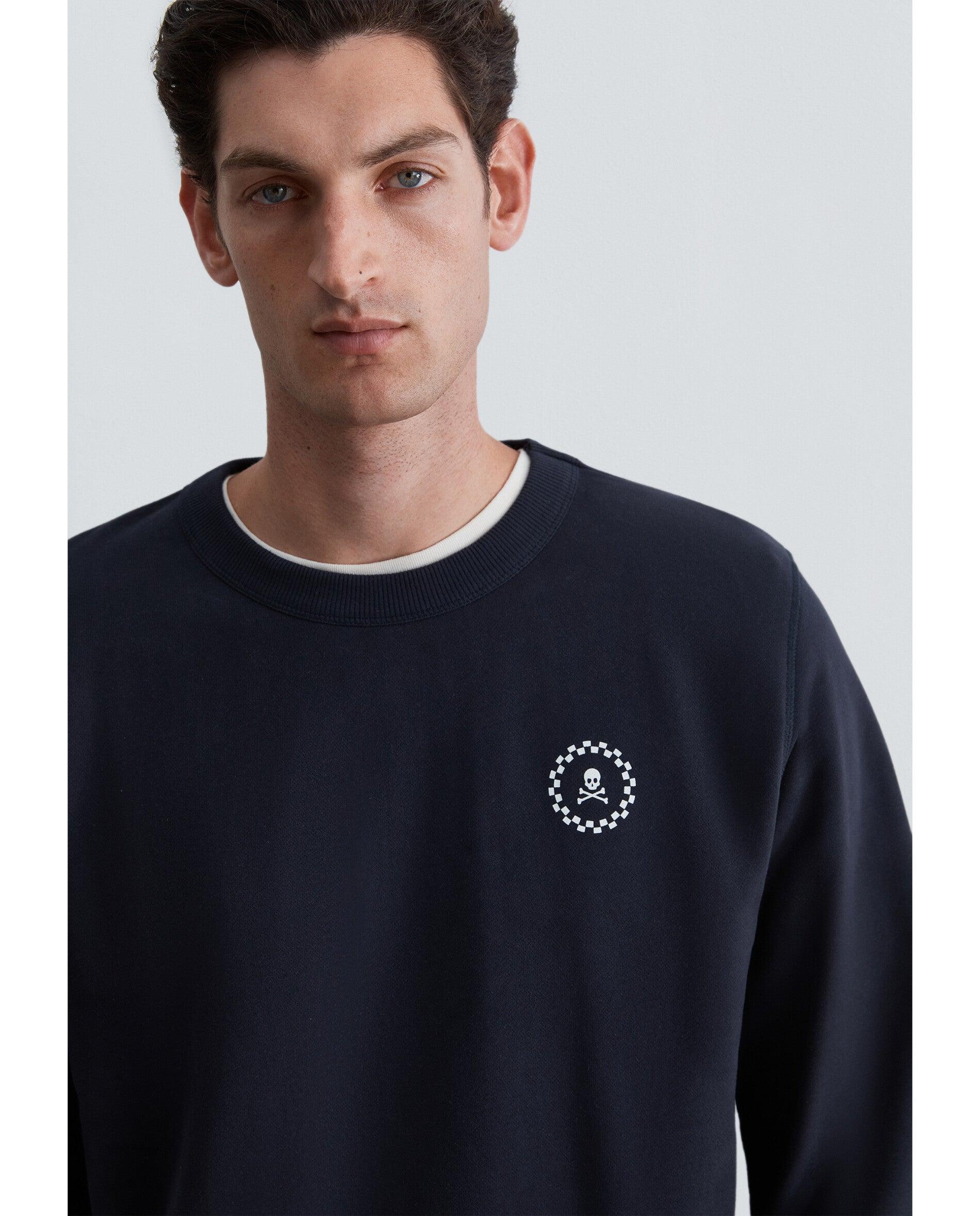 Sudadera de hombre con cuello redondo y logo trasero bordado - Scalpers - Navy Navy-4