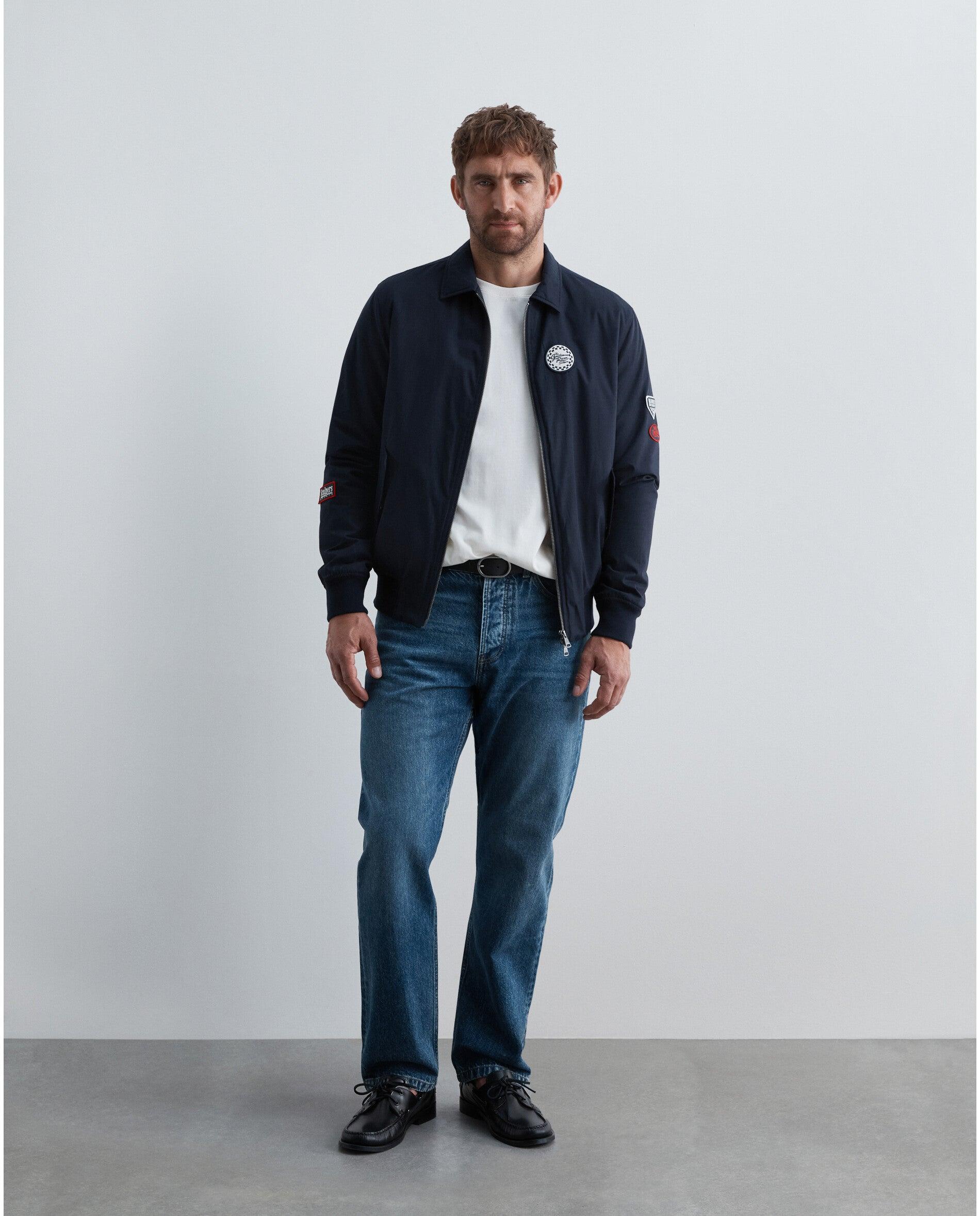 Cazadora bomber de hombre con cuello camisero y logo trasero - Scalpers - Navy Navy-2