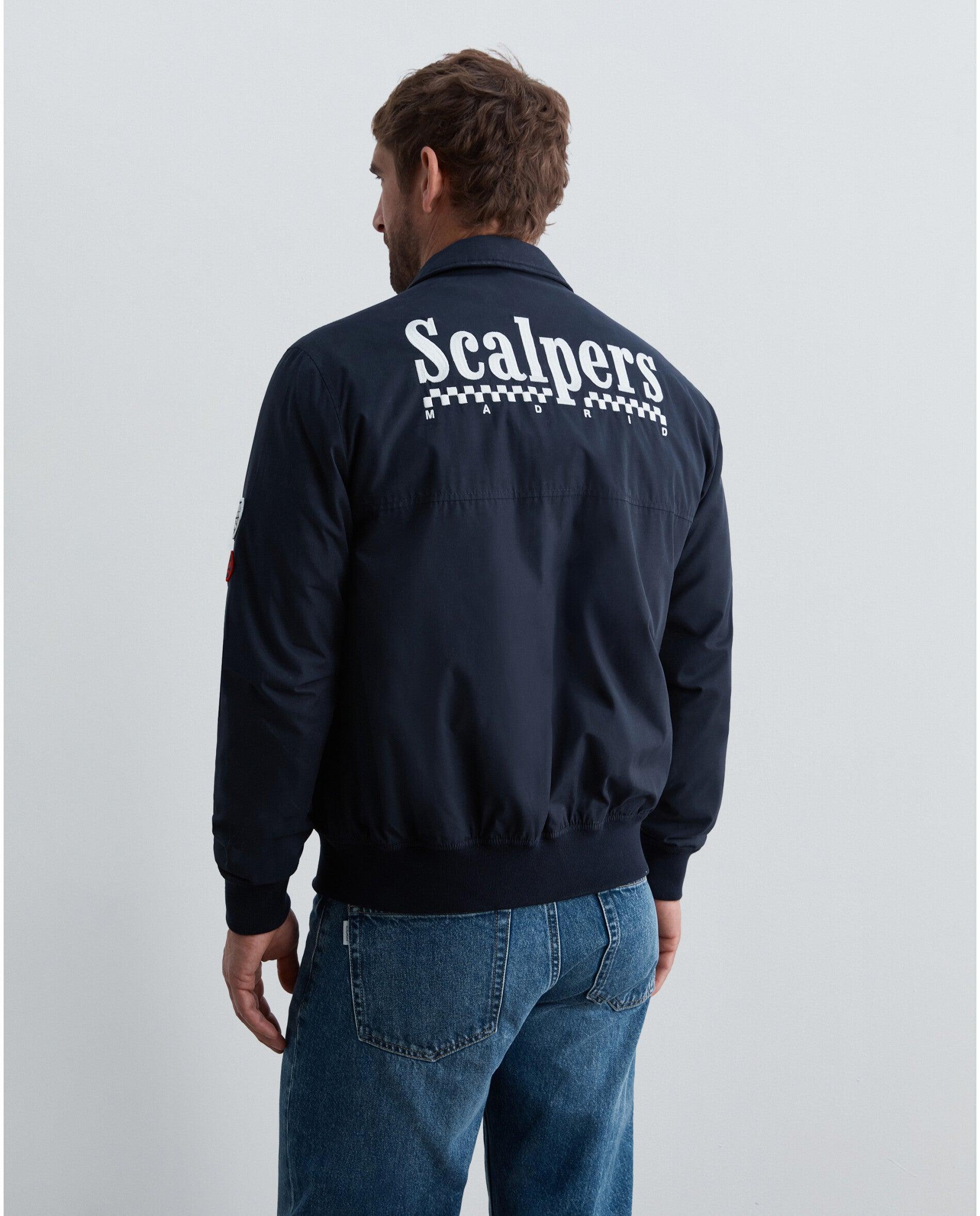 Cazadora bomber de hombre con cuello camisero y logo trasero - Scalpers - Navy Navy-3