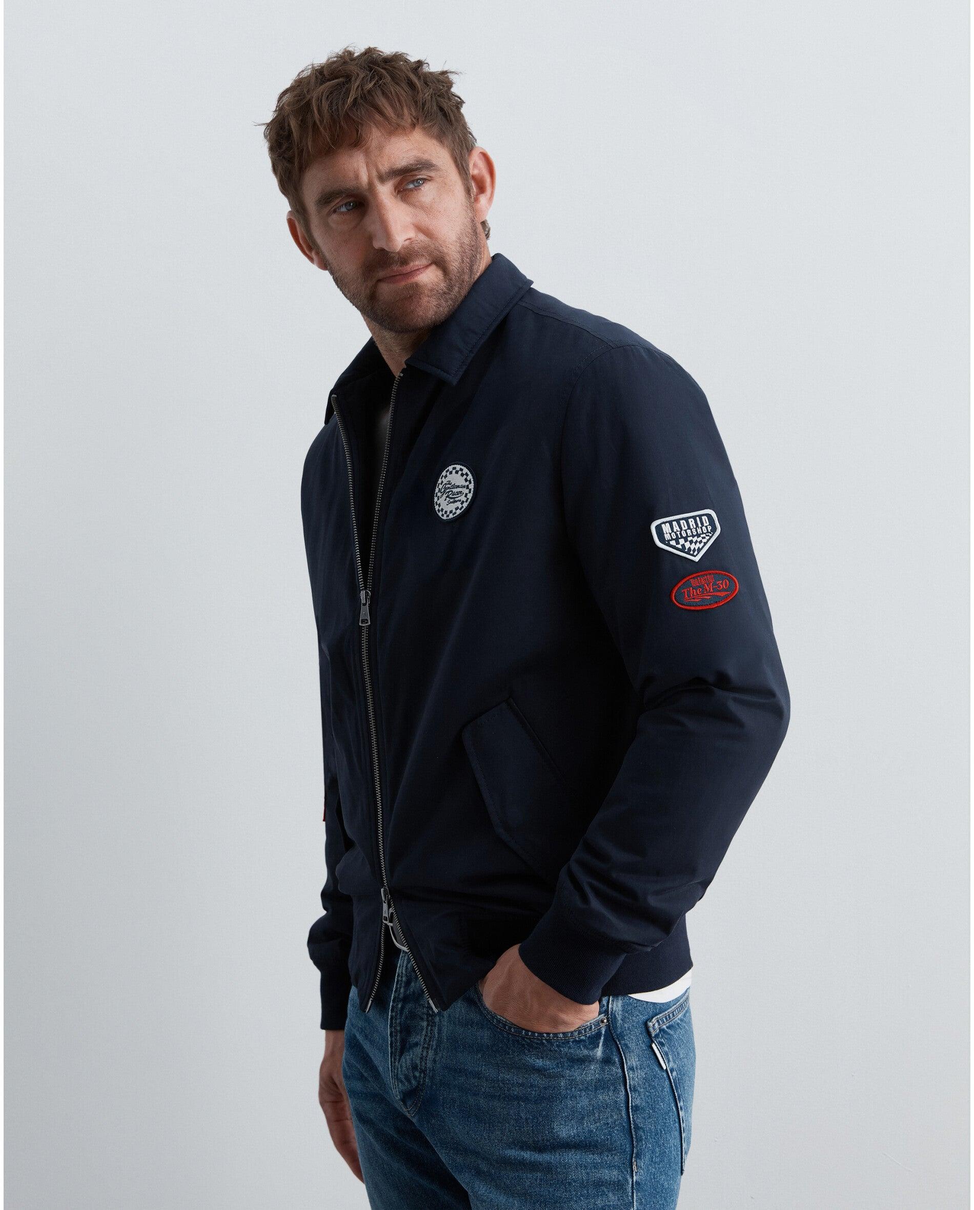 Cazadora bomber de hombre con cuello camisero y logo trasero - Scalpers - Navy Navy-4