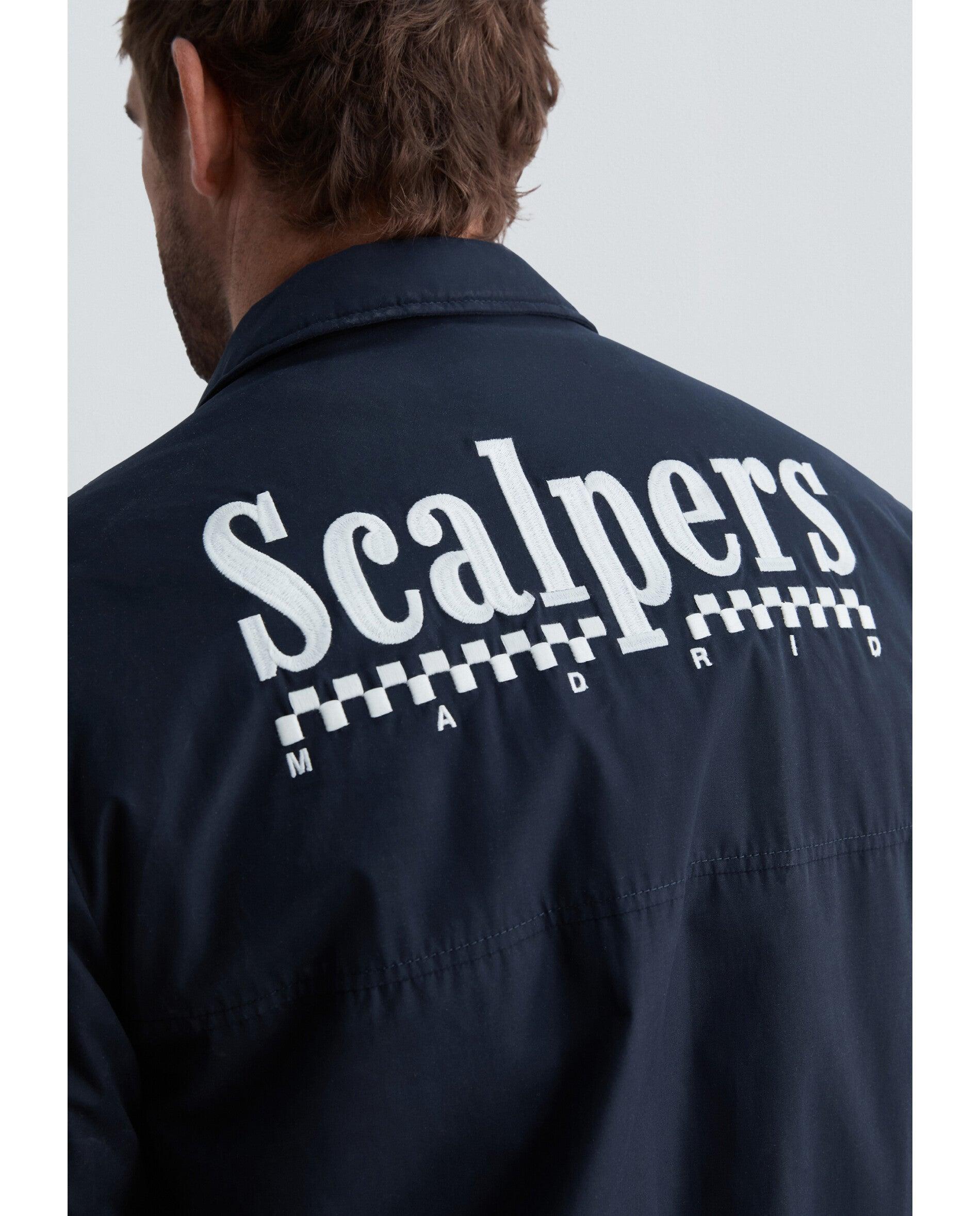 Cazadora bomber de hombre con cuello camisero y logo trasero - Scalpers - Navy Navy-6