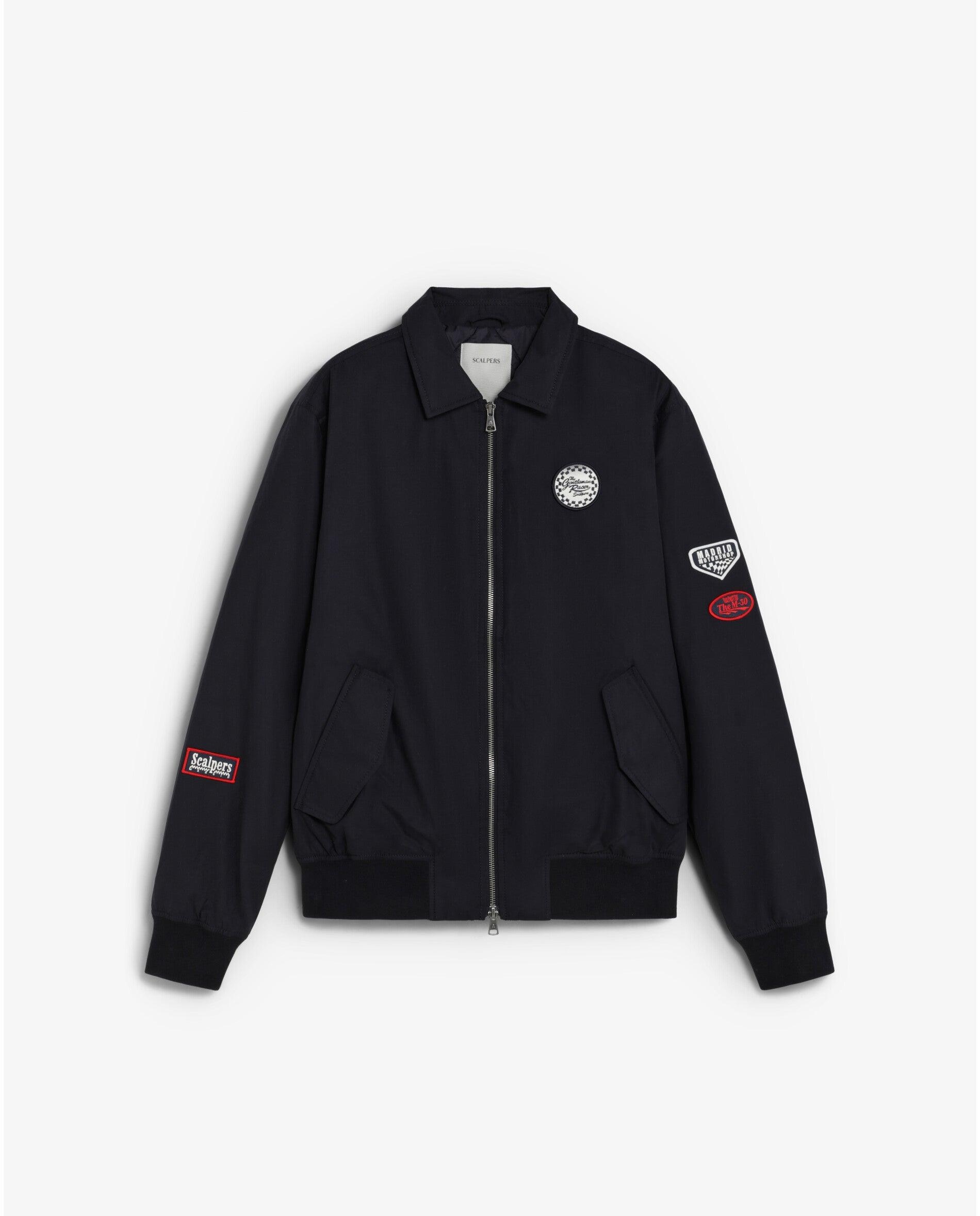 Cazadora bomber de hombre con cuello camisero y logo trasero - Scalpers - Navy Navy-7