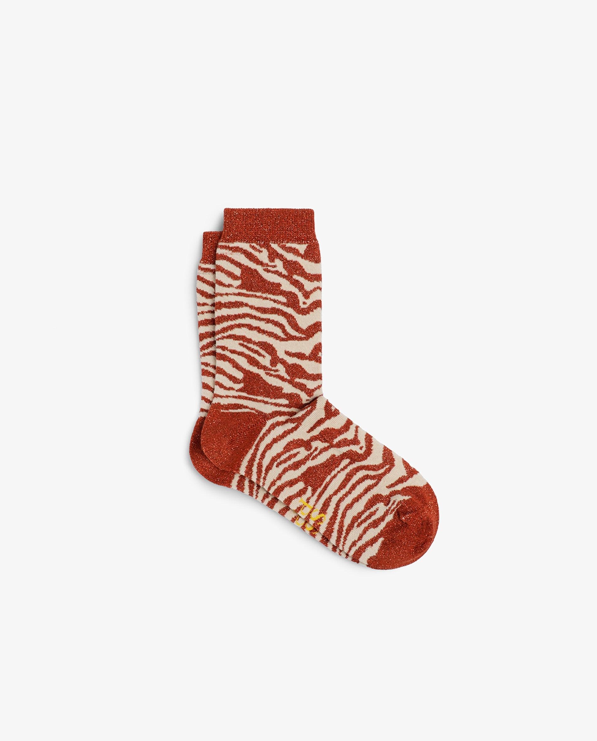 Imagen 0 de Calcetines de mujer de caña media con estampado animal print Naranja
