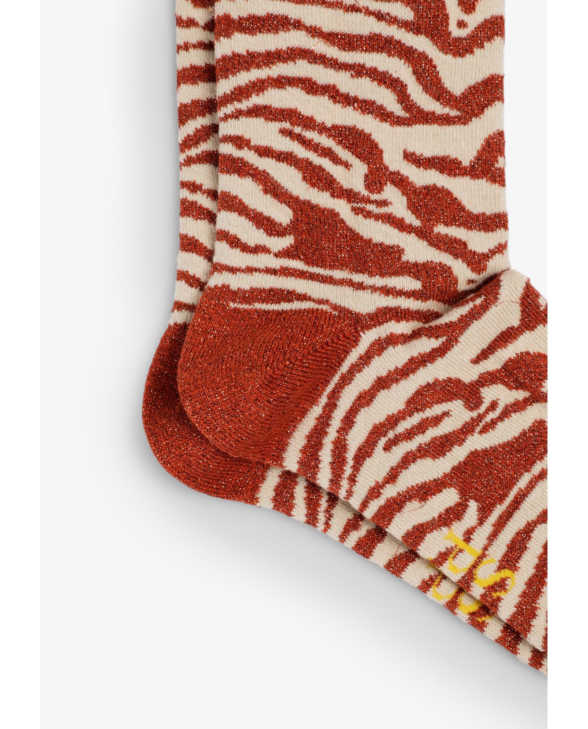 Imagen 3 de Calcetines de mujer de caña media con estampado animal print - Scalpers - Naranja Naranja