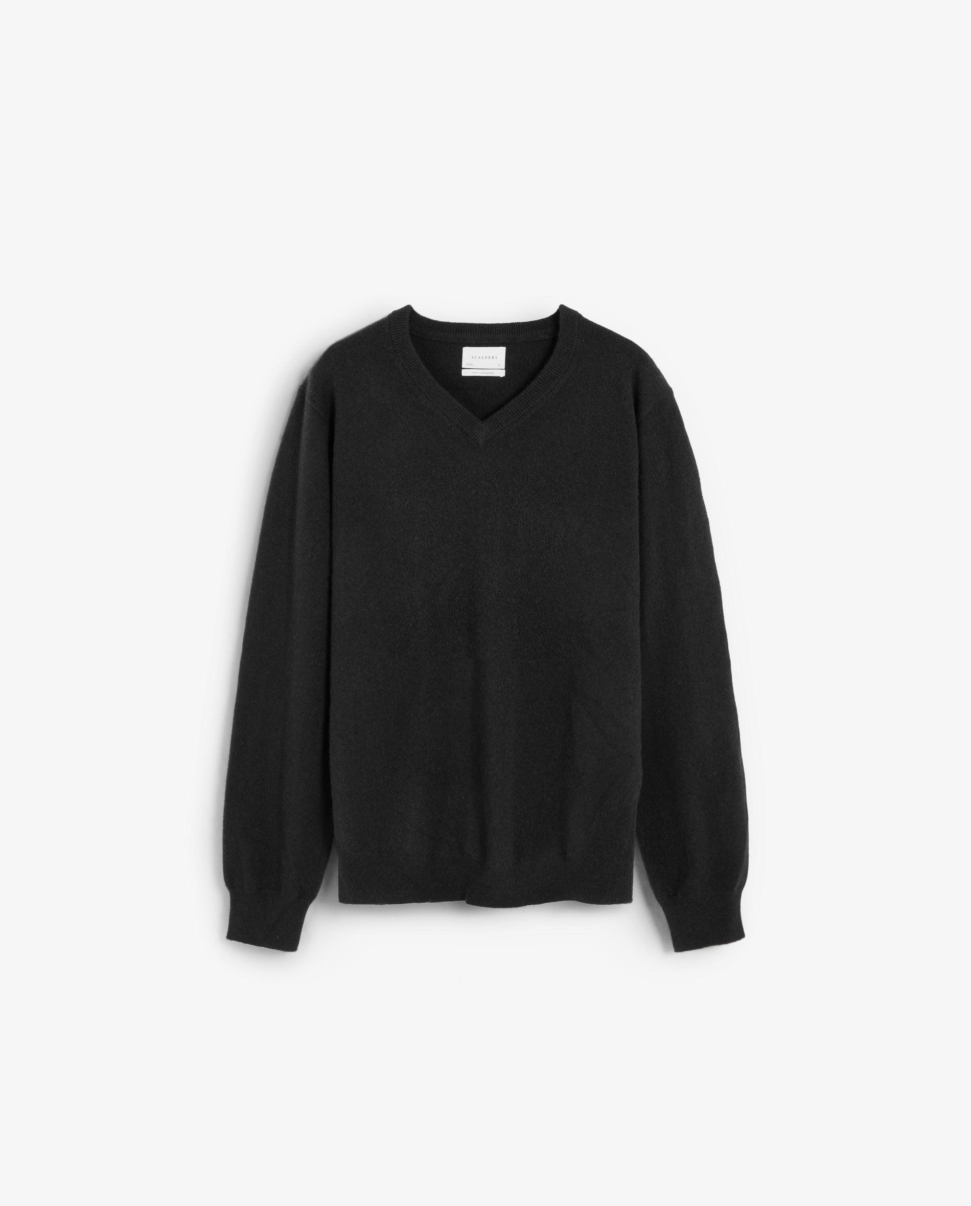 Imagen 1 de Jersey de hombre 100% cashmere con cuello de pico Gris oscuro