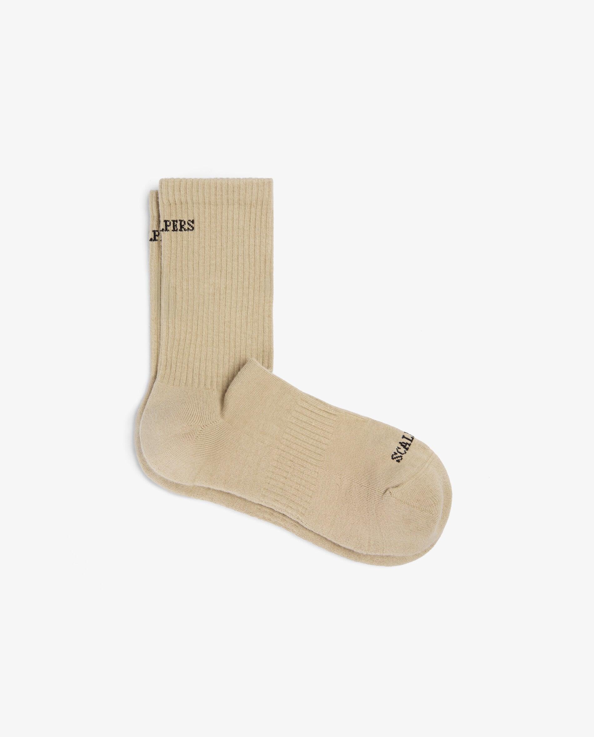 Calcetines de hombre de caña media acanalados - Scalpers - Beige Beige-1