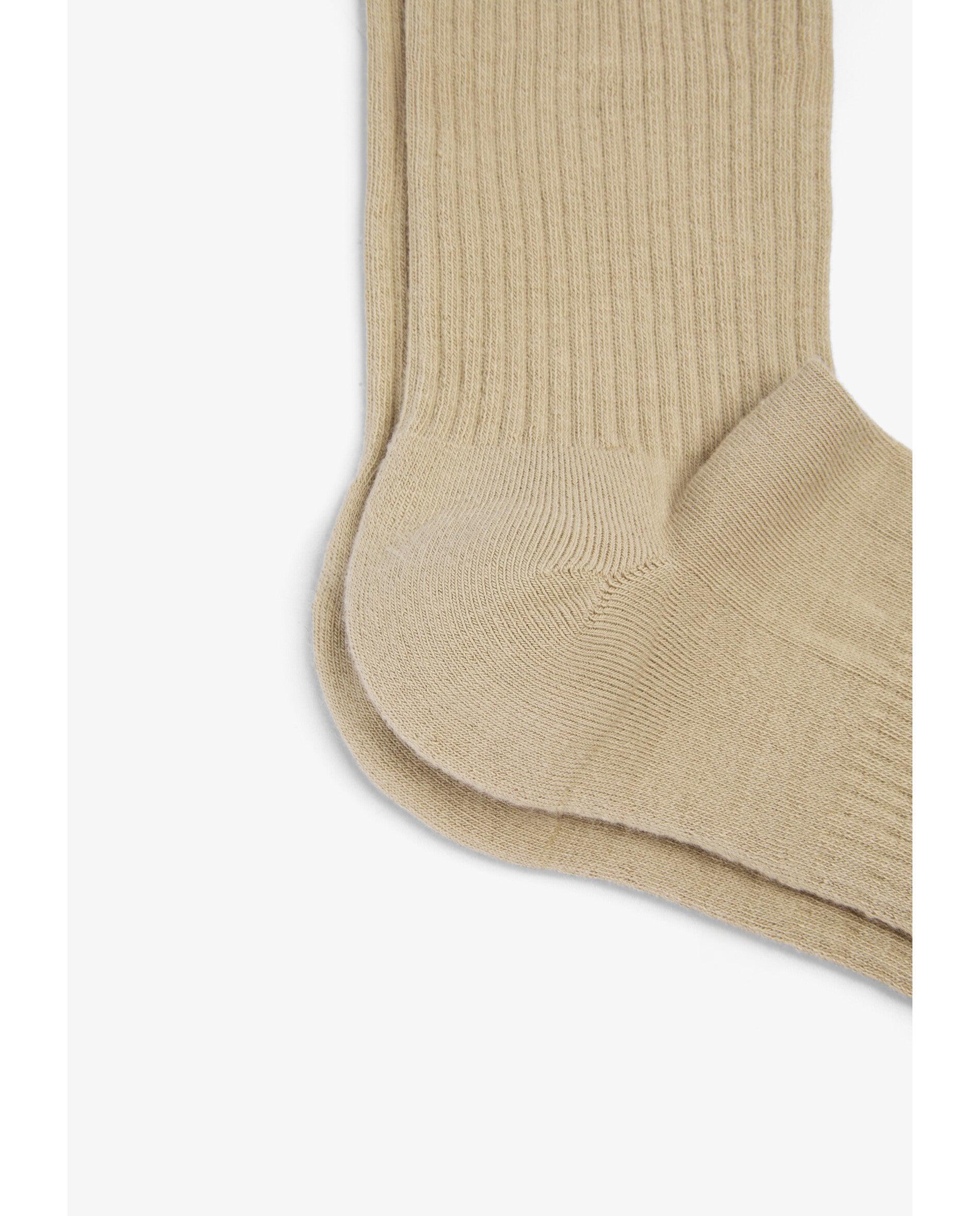 Calcetines de hombre de caña media acanalados - Scalpers - Beige Beige-2