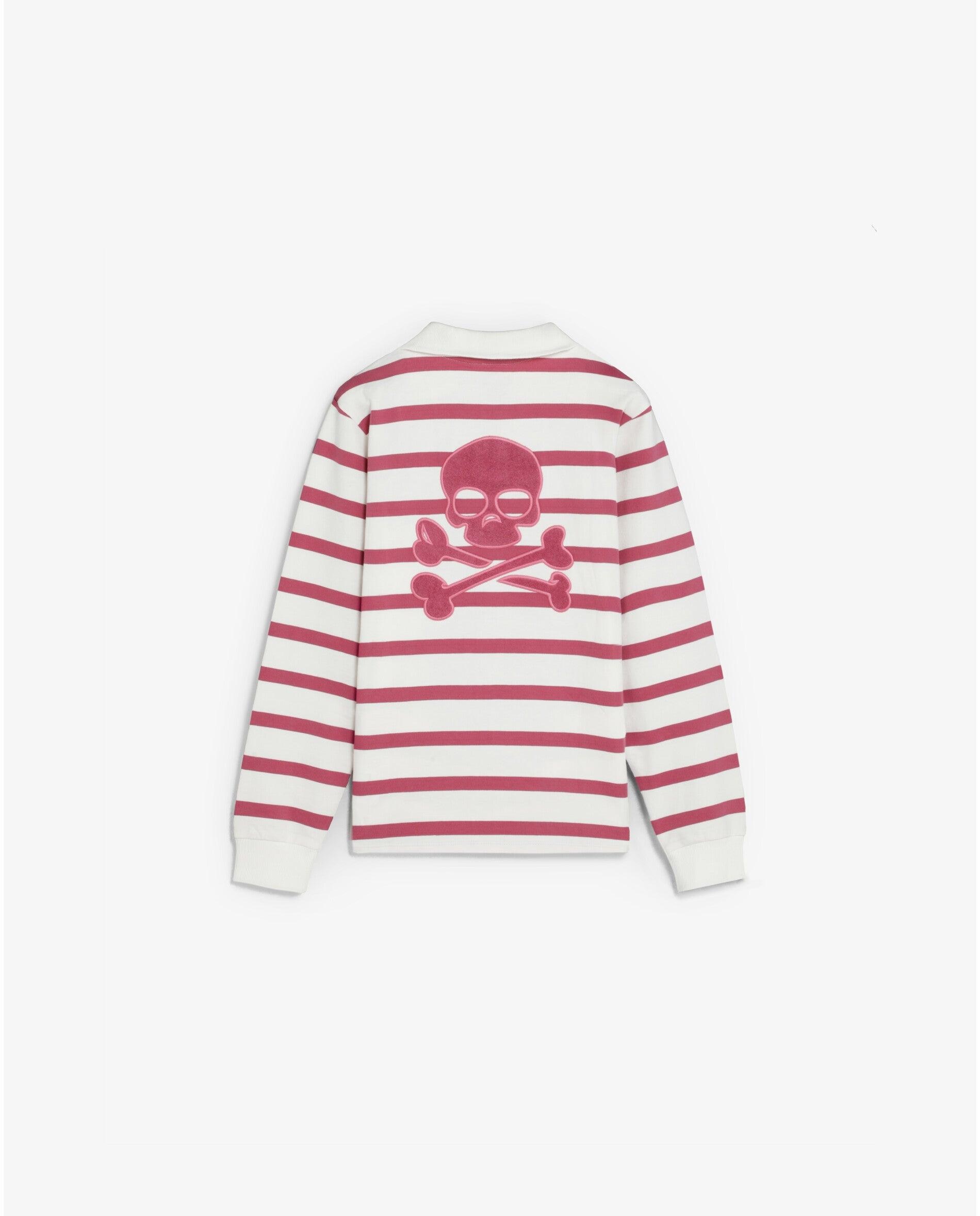 Sudadera de niña a rayas con cuello tipo polo - Scalpers - Magenta Magenta-2