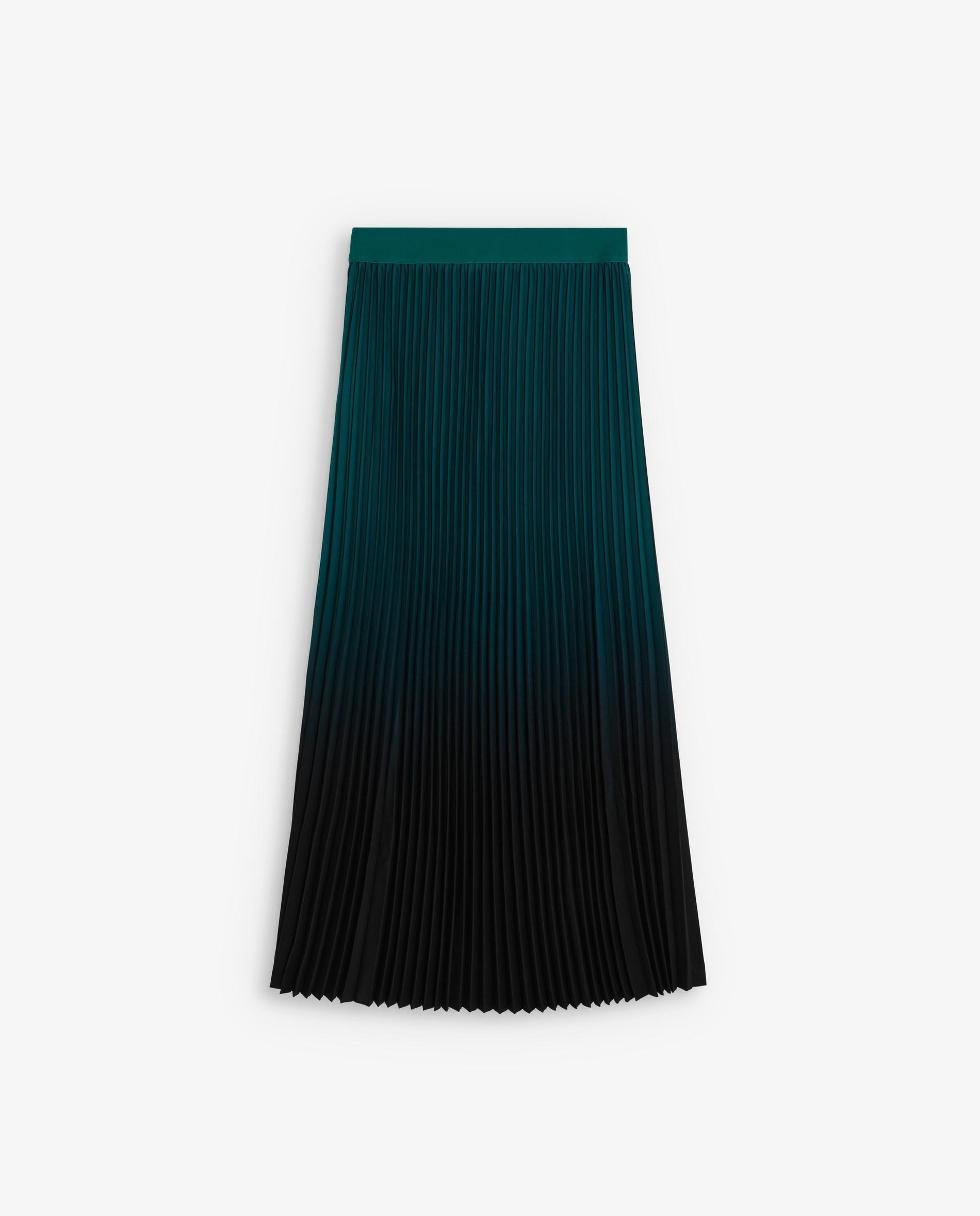 Falda midi en tejido plisado efecto degradado - Scalpers - Verde morado Verde morado-1