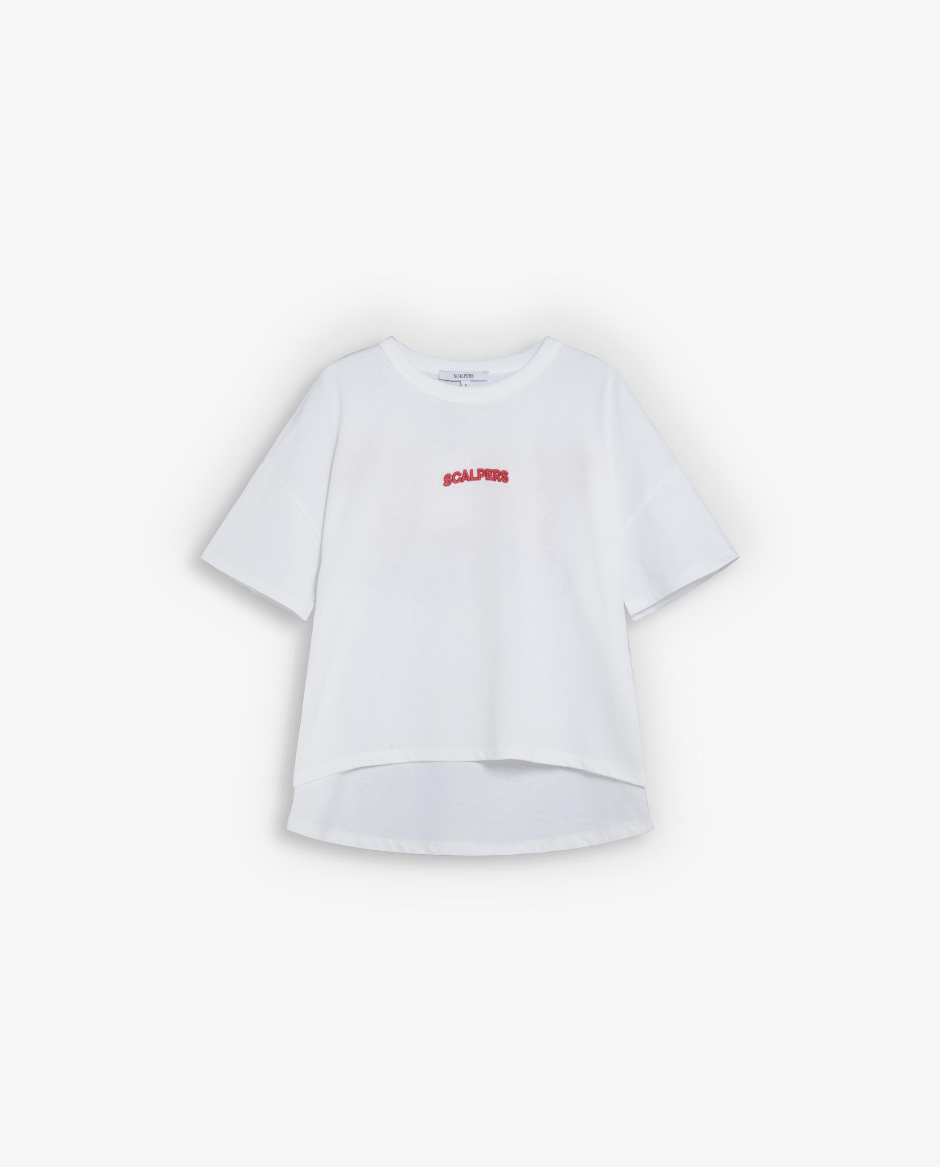Camiseta de mujer relaxed fit con bordado trasero - Scalpers - Blanco Blanco-1