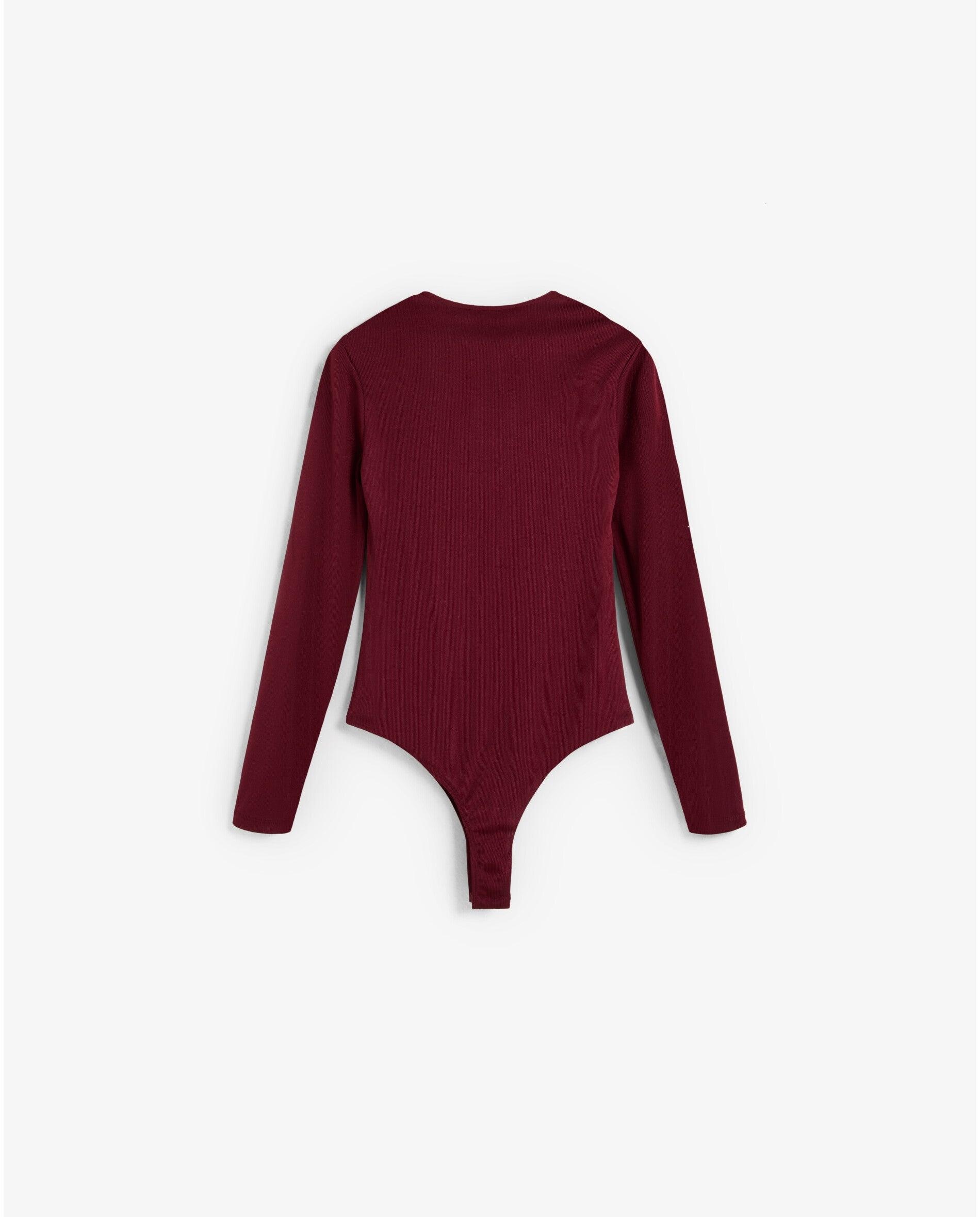 Body de mujer en tejido elástico con botones - Scalpers - Burdeos Burdeos-2