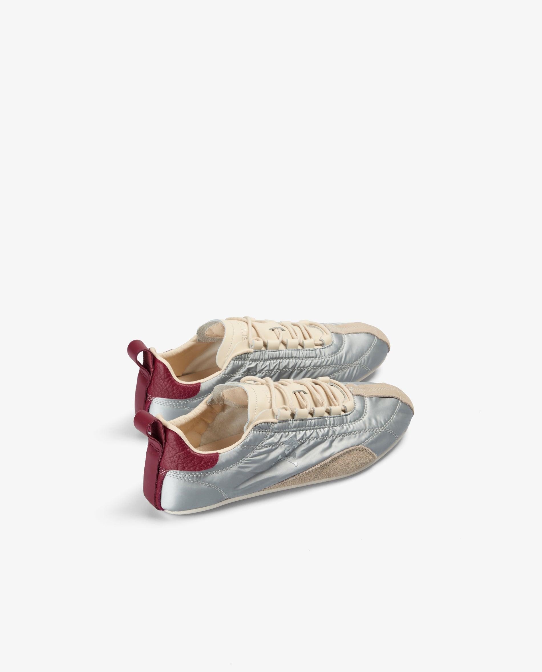 Imagen 3 de Zapatillas retro de mujer en tejido metalizado con suela plana - Scalpers - Plata Plata