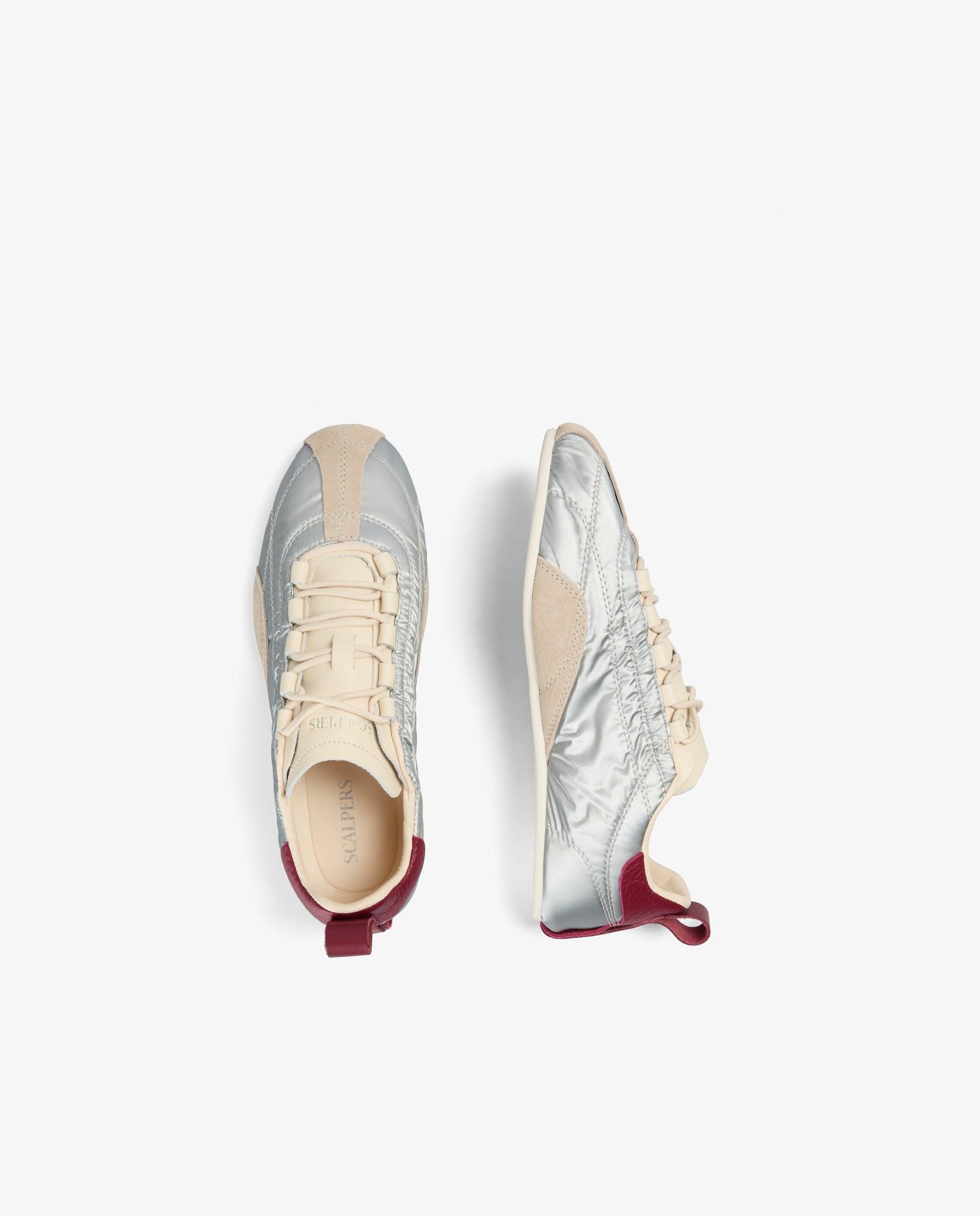 Imagen 8 de Zapatillas retro de mujer en tejido metalizado con suela plana - Scalpers - Plata Plata