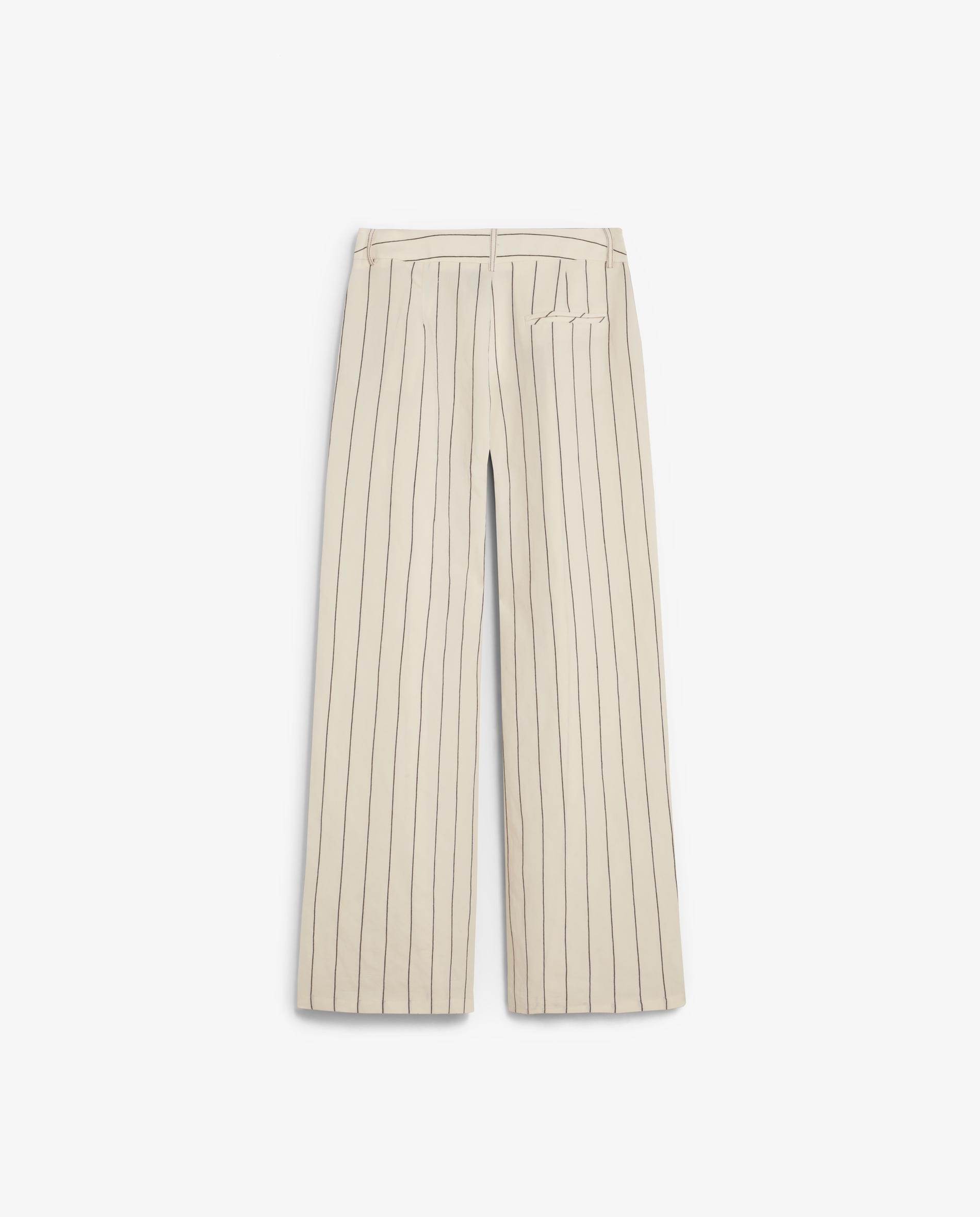 Imagen 6 de Pantalón ancho de mujer en tejido fluido de rayas - Scalpers - Crudo Crudo