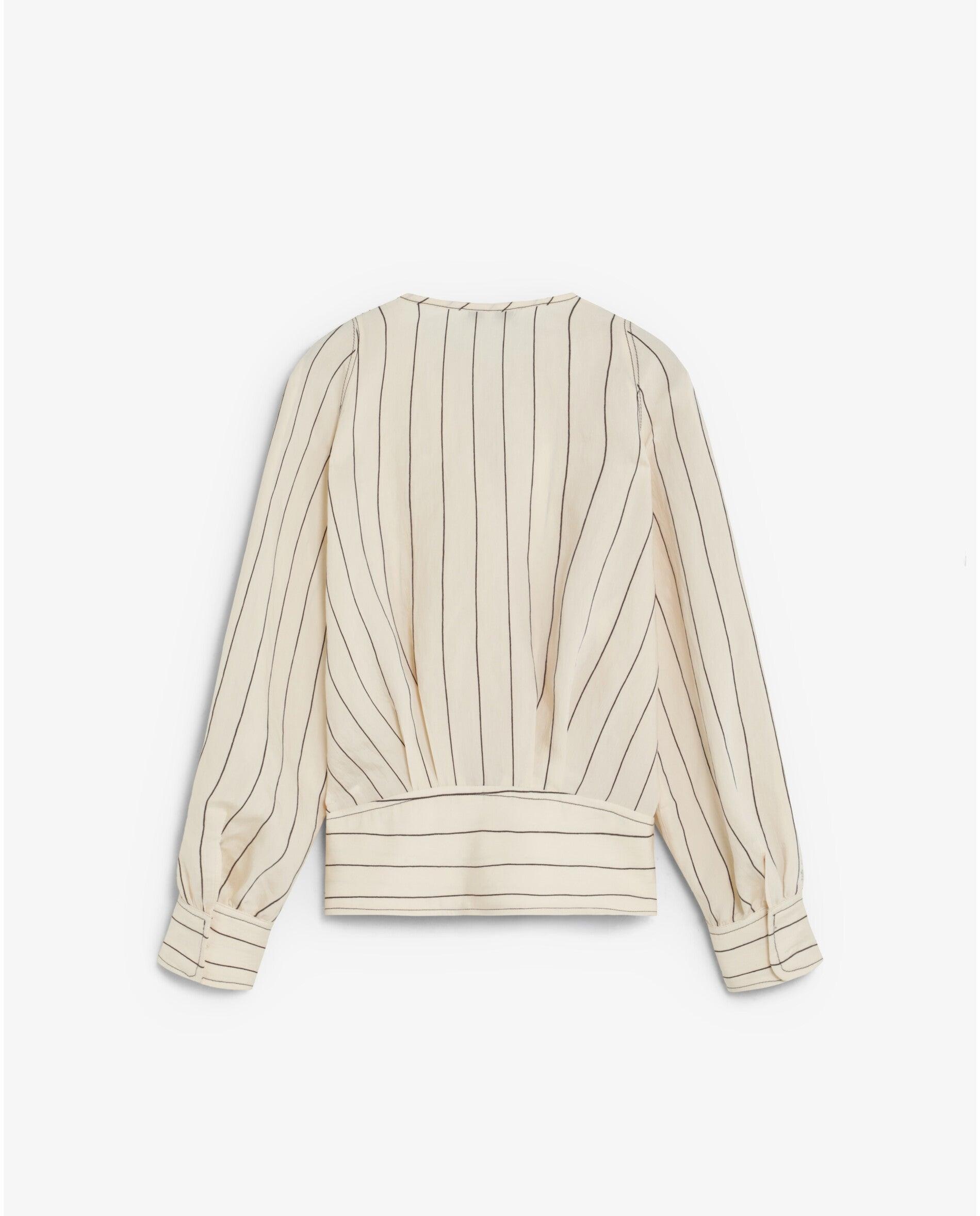 Camisa de mujer cruzada con estampado de rayas - Scalpers - Crudo Crudo-2