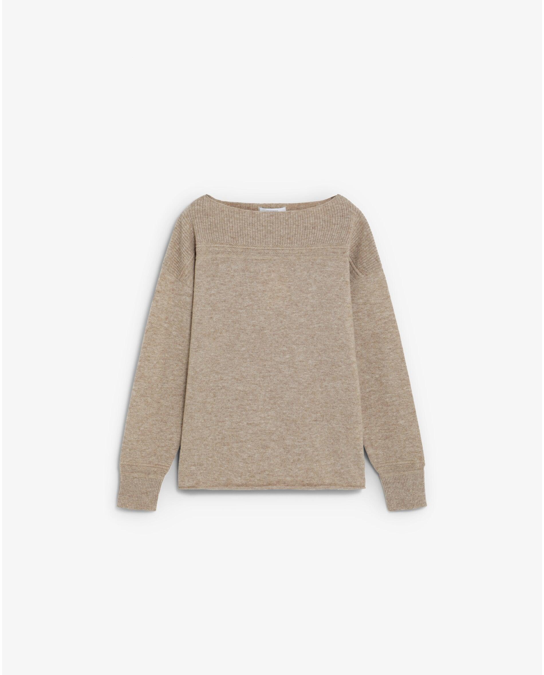 Jersey de mujer regular fit con escote barco - Scalpers - Caramelo Caramelo-1