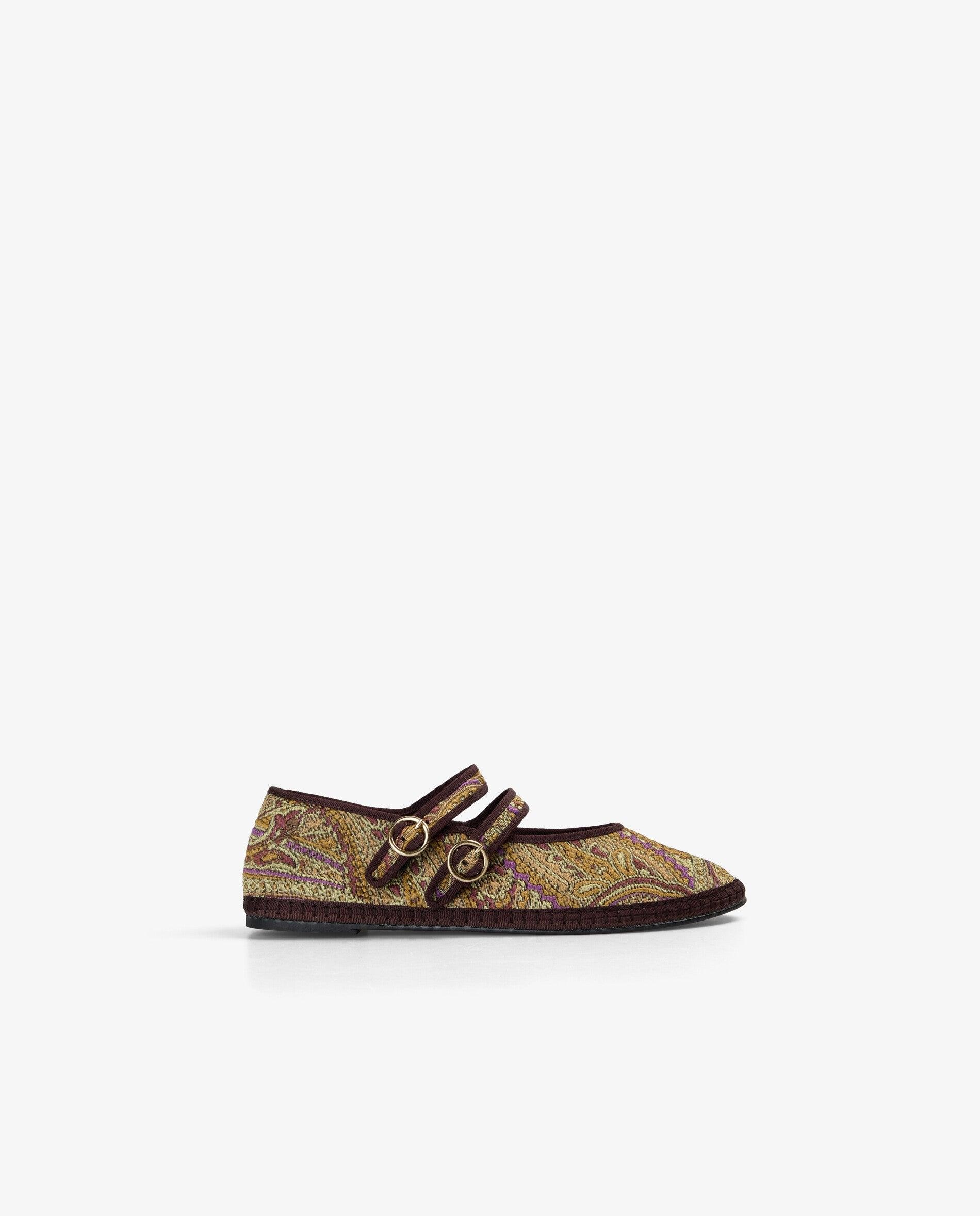 Imagen 1 de Merceditas de mujer con estampado paisley y doble hebilla - Scalpers - Multicolor Multicolor