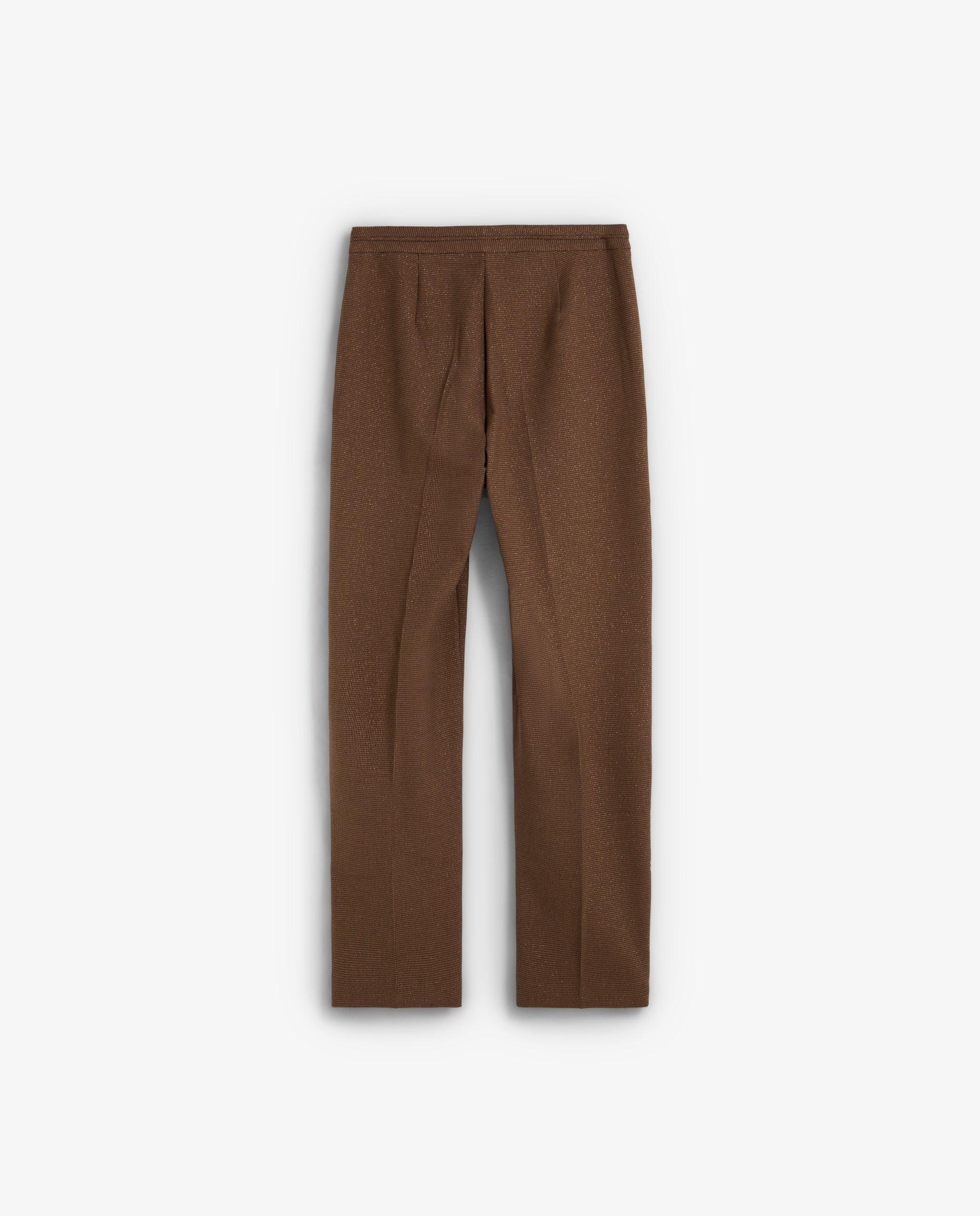 Imagen 2 de Pantalón de vestir en tejido ligeramente elástico con microestampado de cuadros - Scalpers - Marrón Marrón