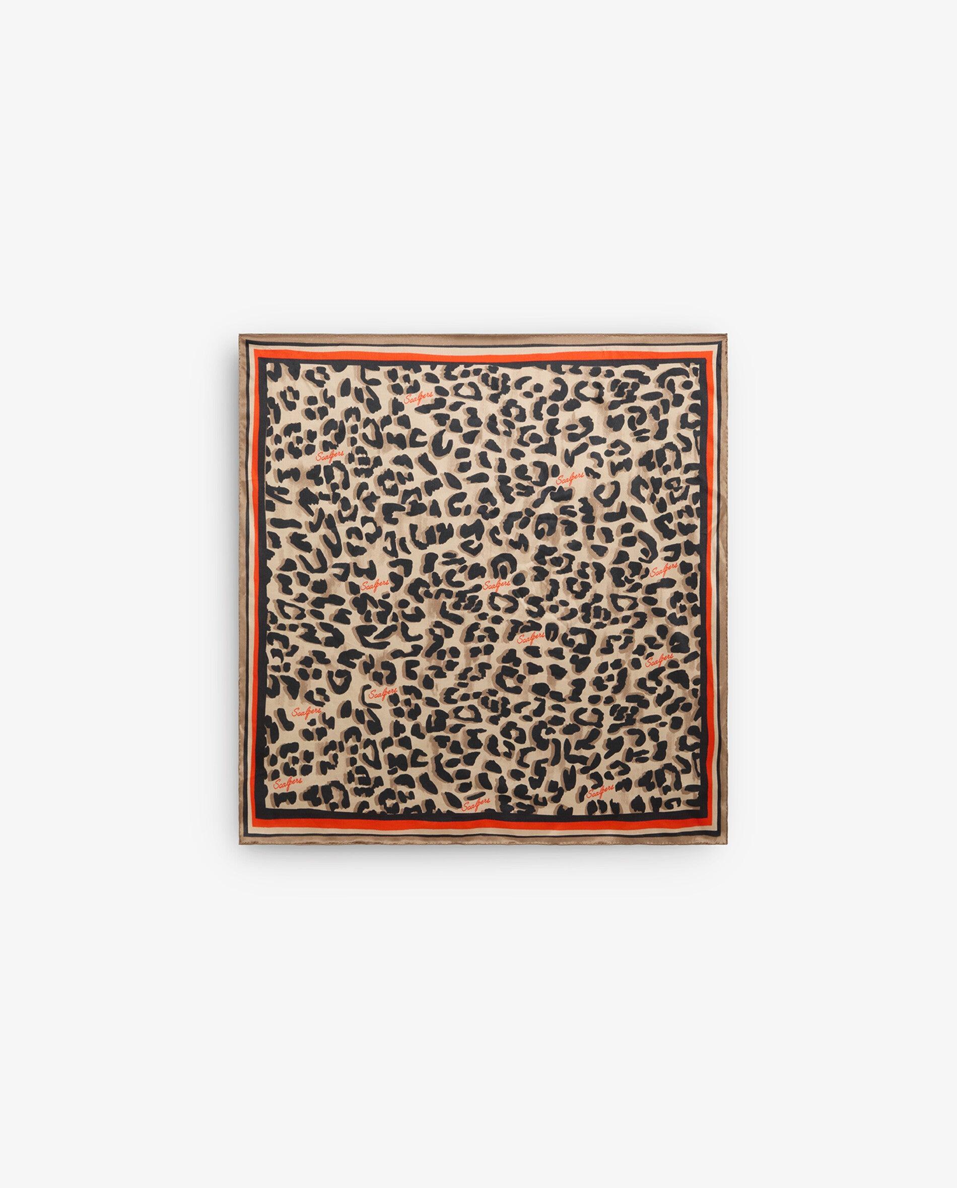 Imagen 0 de Pañuelo cuadrado de seda con estampado animal print Multicolor