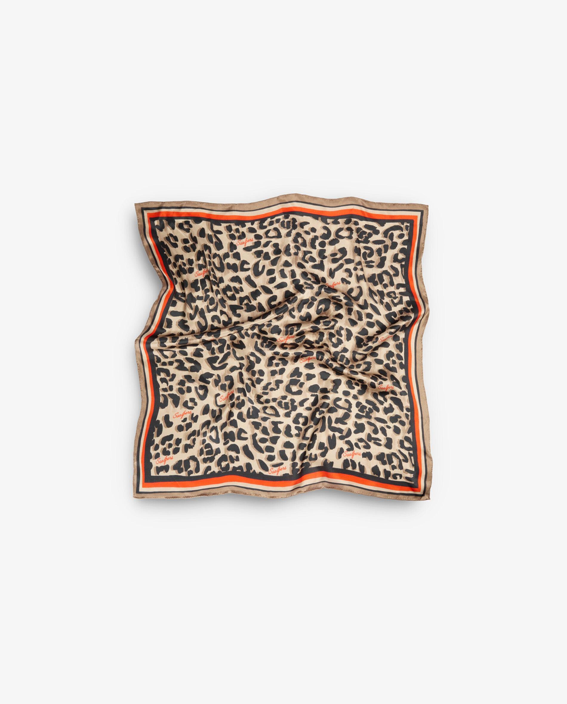Pañuelo cuadrado de seda con estampado animal print - Scalpers - Multicolor Multicolor-3