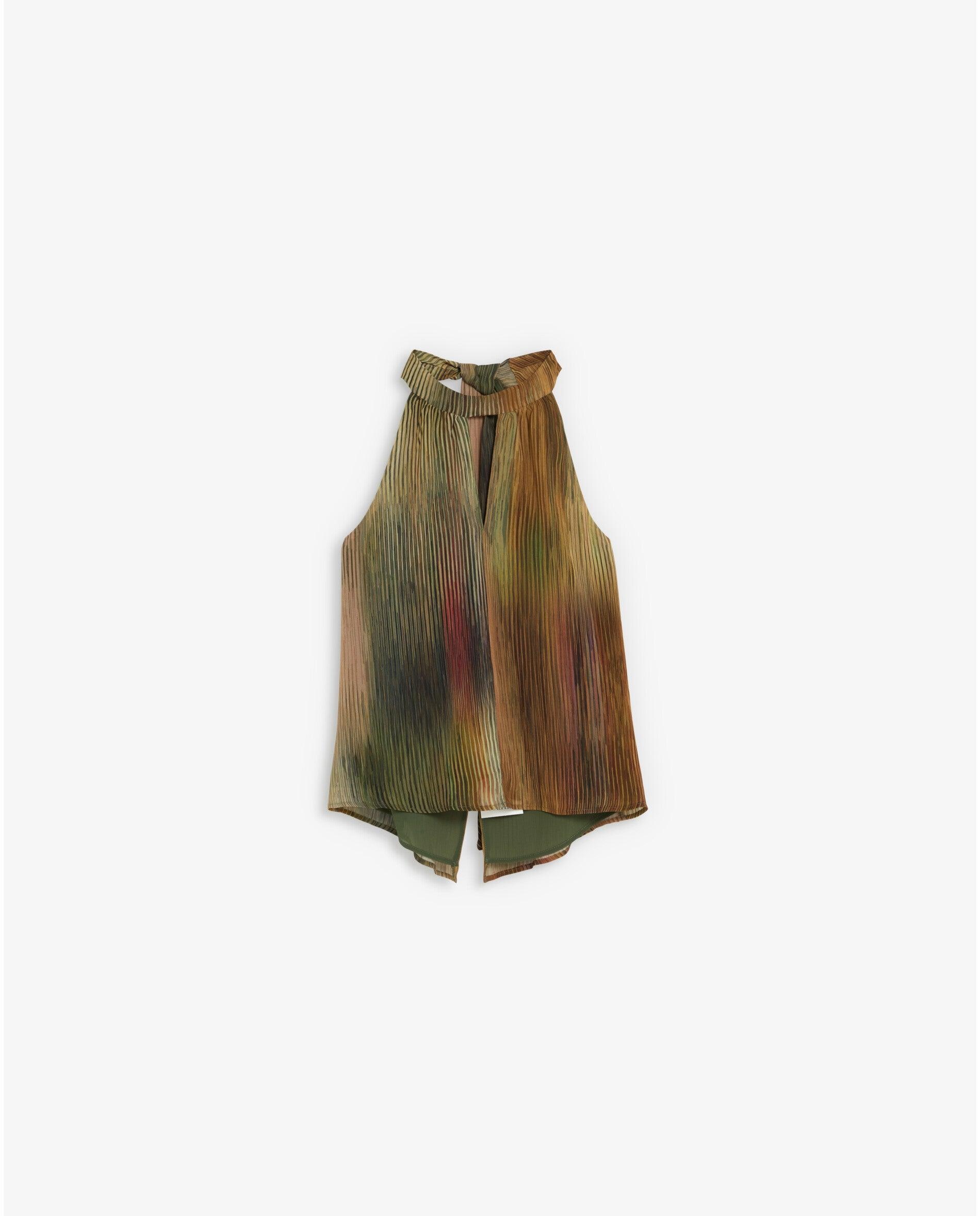 Top de mujer en tejido plisado con cuello halter - Scalpers - Multicolor Multicolor-1