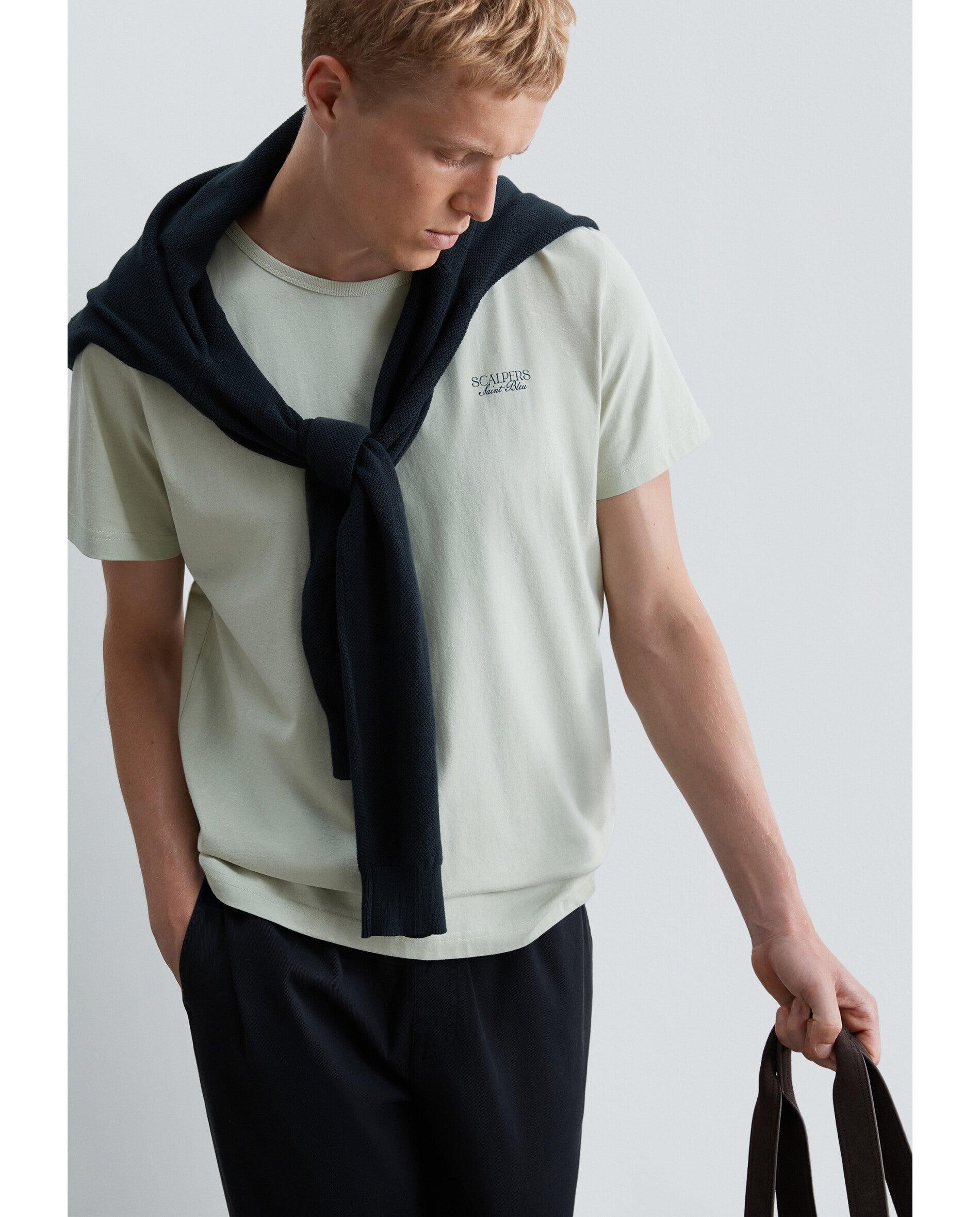Imagen 4 de Camiseta de manga corta de hombre con estampado trasero - Scalpers - Verde menta Verde menta