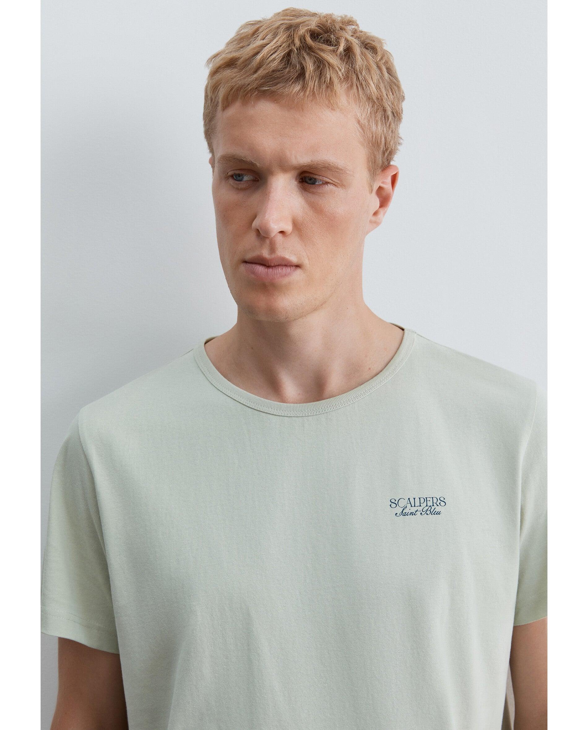 Imagen 5 de Camiseta de manga corta de hombre con estampado trasero - Scalpers - Verde menta Verde menta