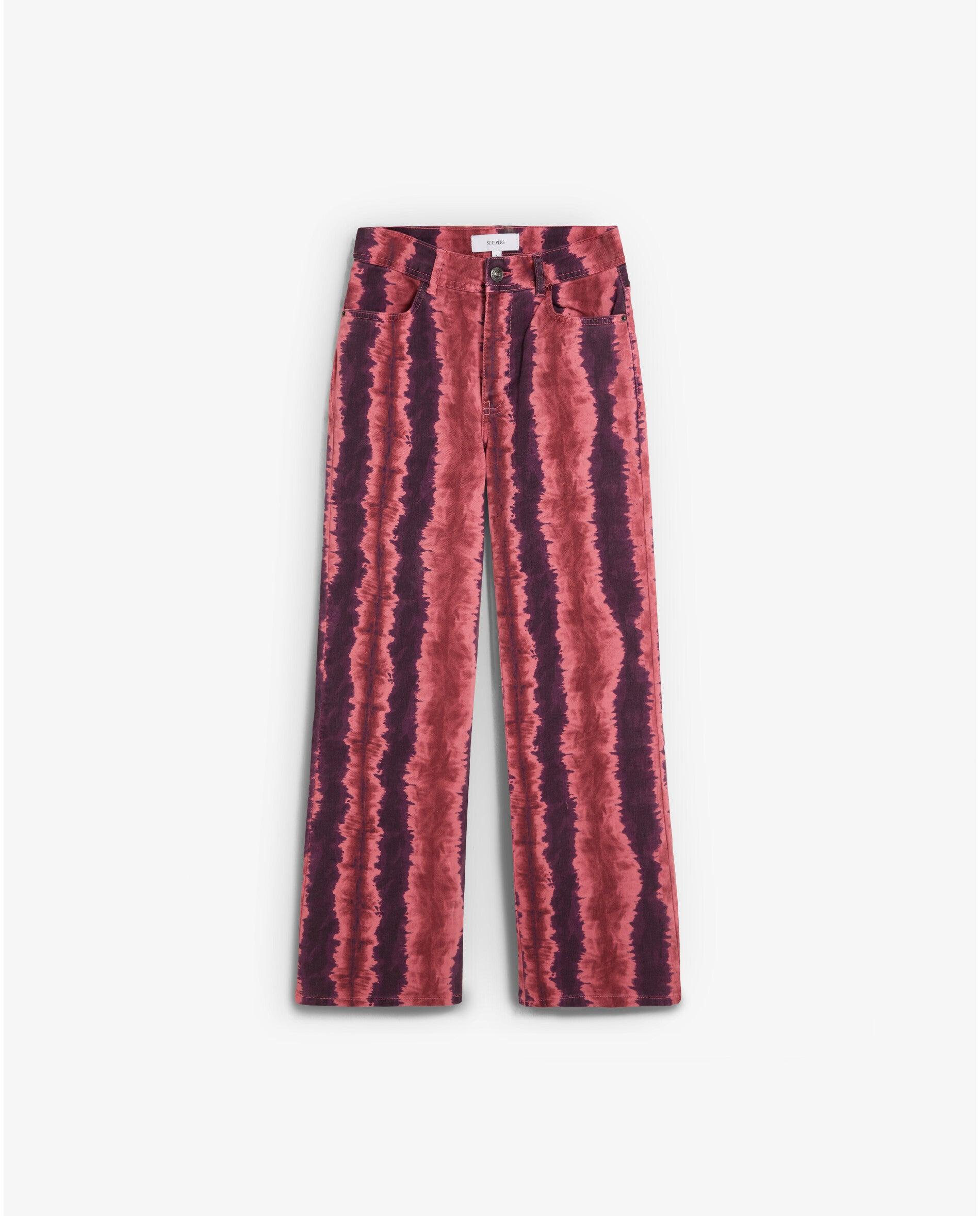 Imagen 0 de Pantalón recto de mujer estampado en tejido ligeramente elástico Multicolor