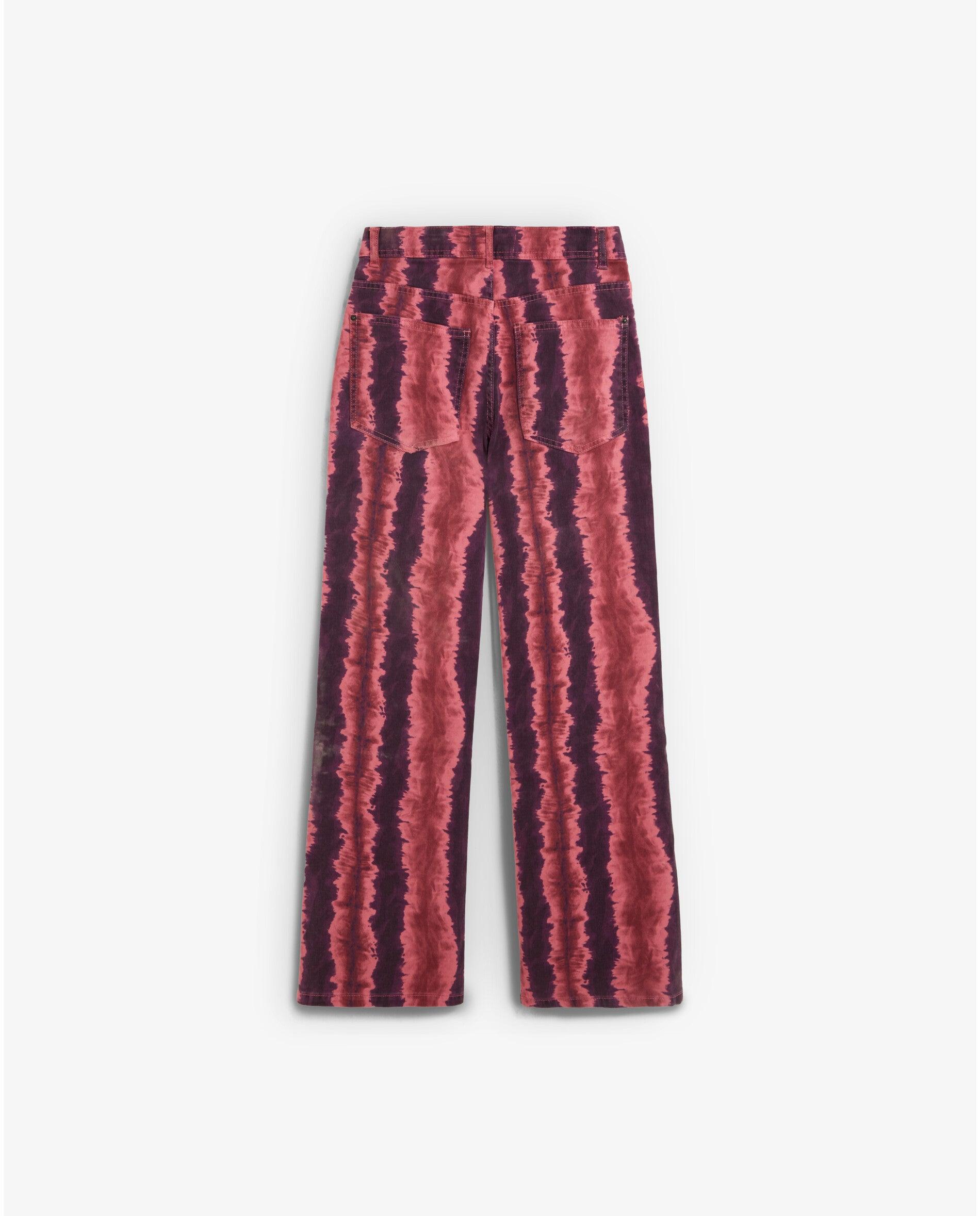 Pantalón recto de mujer estampado en tejido ligeramente elástico - Scalpers - Multicolor Multicolor-2