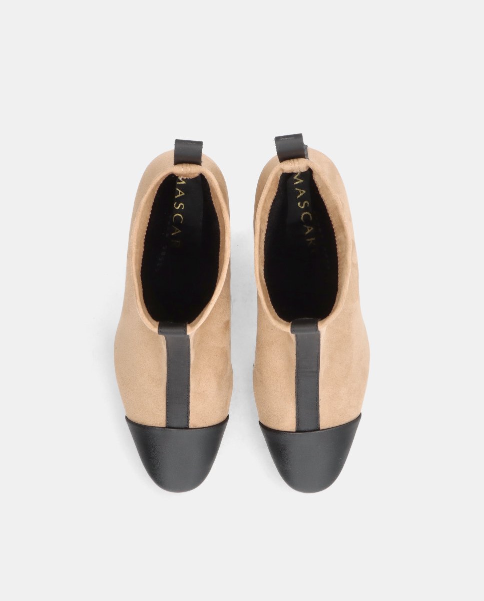 Botines jolie de mujer en tela efecto ante - Mascaró - Beige Beige-2