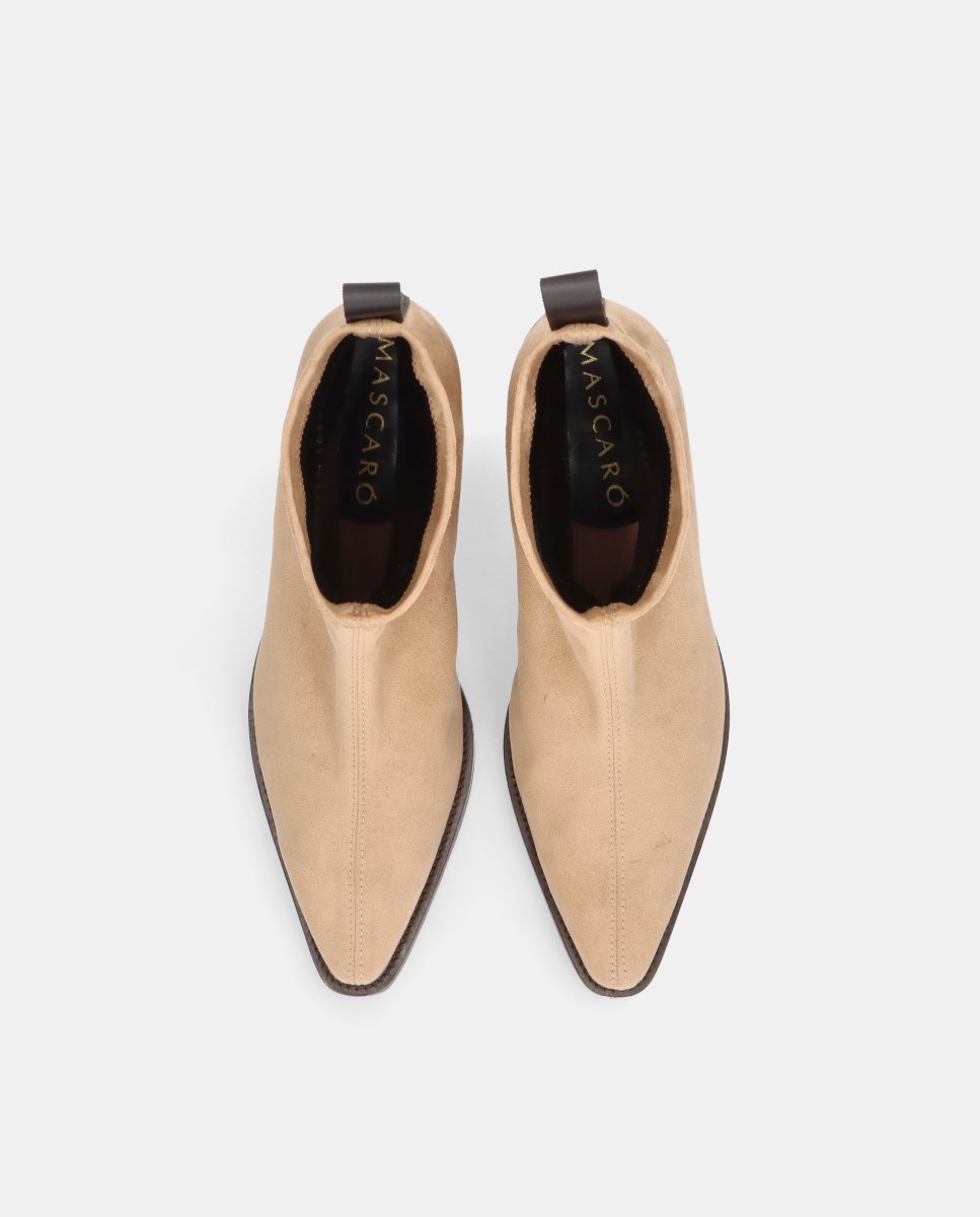 Botines nashville de mujer en tela elástica efecto ante - Mascaró - Marrón Marrón-2