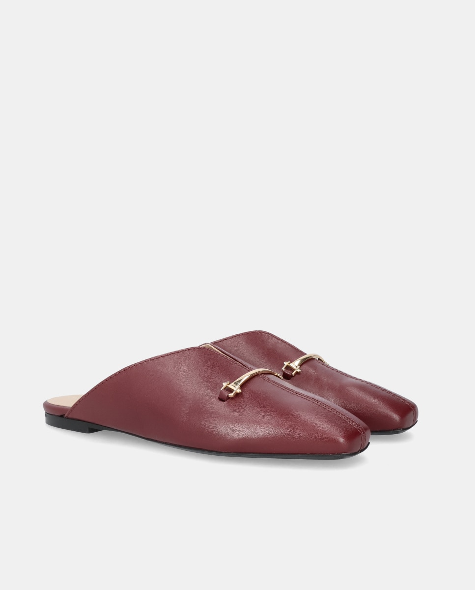 Mules camille de mujer en napa suave - Mascaró - Rojo Rojo-2