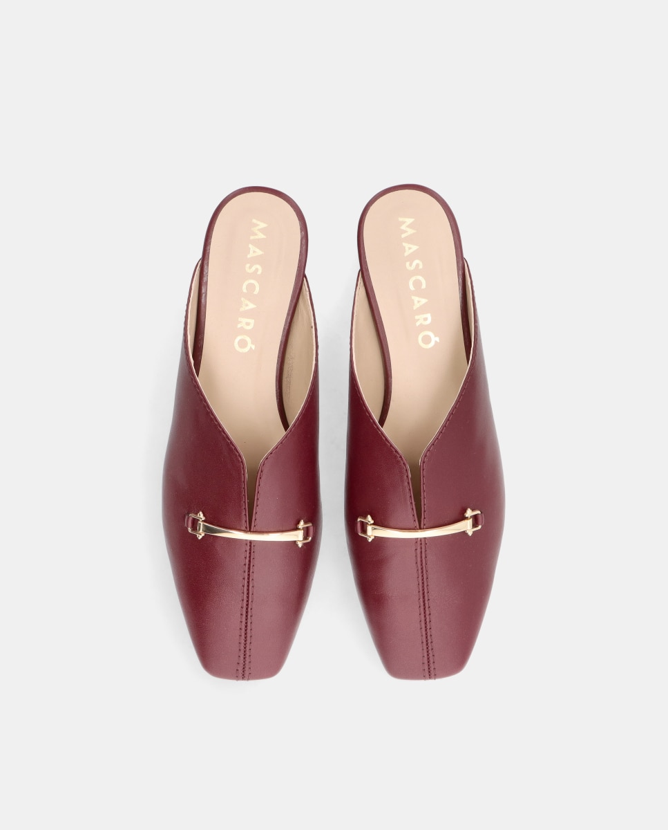 Mules camille de mujer en napa suave - Mascaró - Rojo Rojo-3