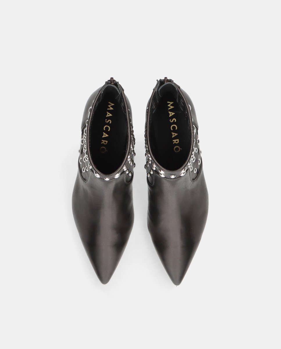 Botines marine de mujer en piel con tachuelas - Mascaró - Negro Negro-2