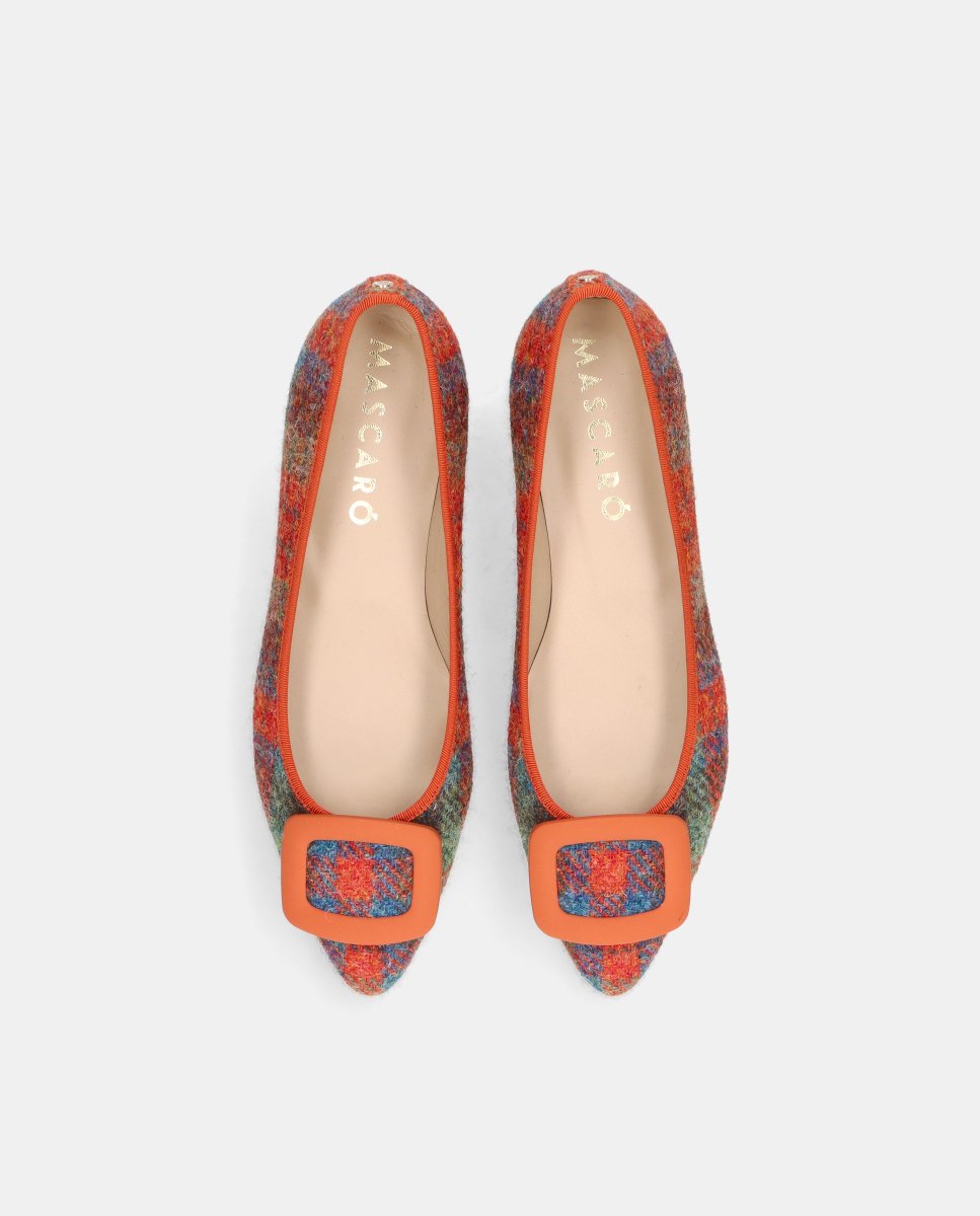 Bailarinas elise de mujer en tejido estampado - Mascaró - Naranja Naranja-2